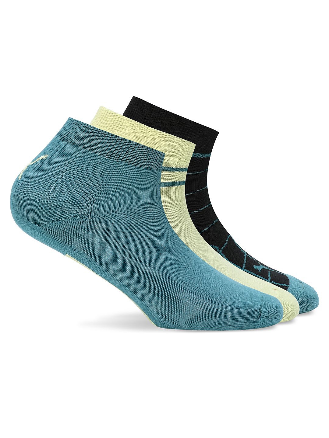 

Puma Unisex Pack Of 3 Cotton Sports Quarter Socks, Green