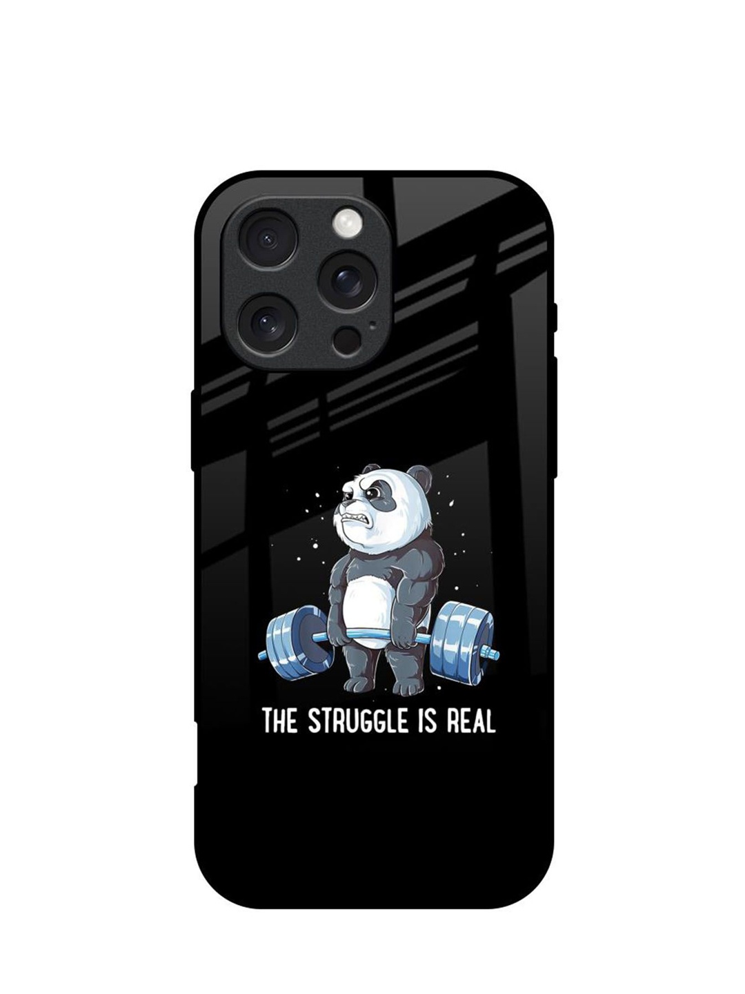 

QRIOH Quirky Printed iPhone 16 Pro Max Back Case Mobile Accessories, Black