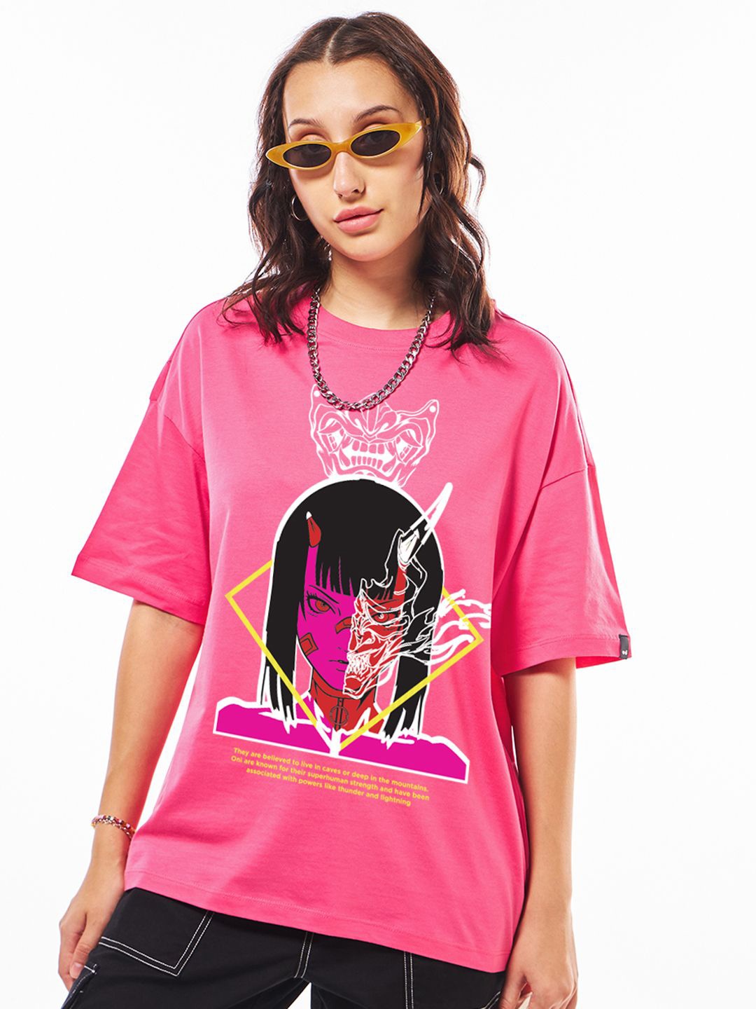 

Bewakoof Women Printed T-shirt, Pink