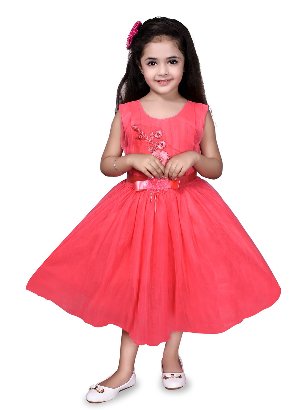 

Miss & Chief Net Fit & Flare Dress, Red
