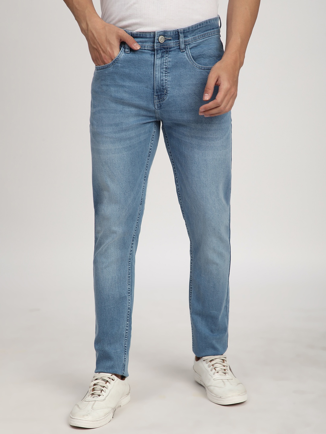 

R&B Men Slim Fit Heavy Fade Jeans, Blue