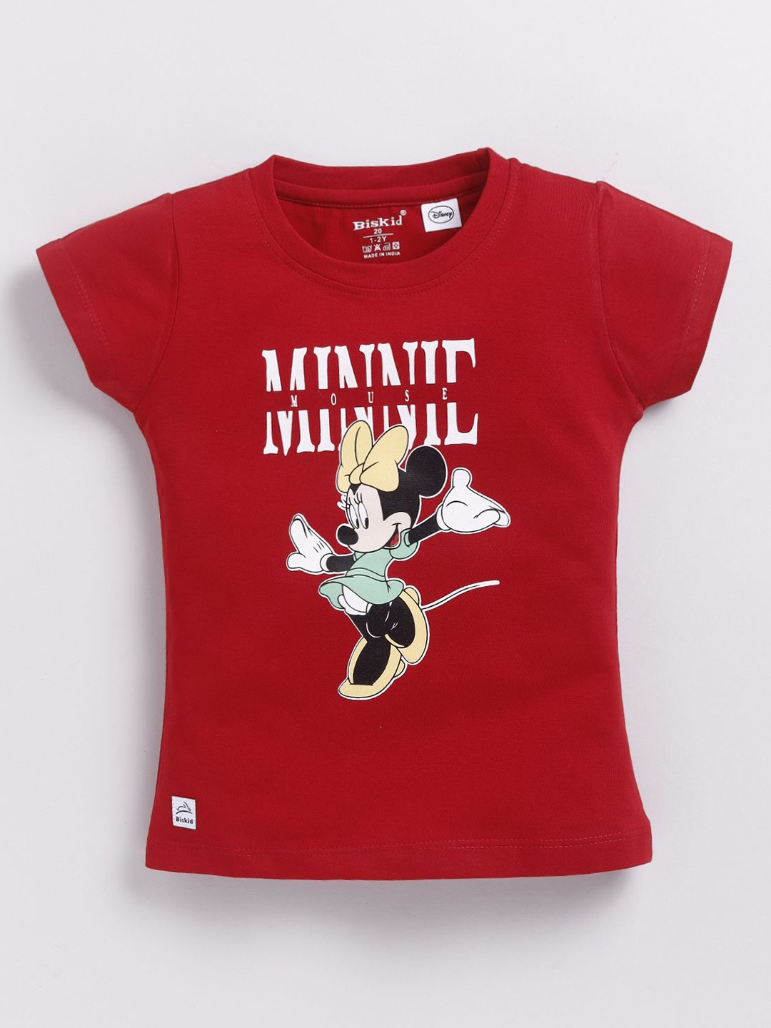 

Annie Girls Minnie Mouse Printed Cotton Top, Red