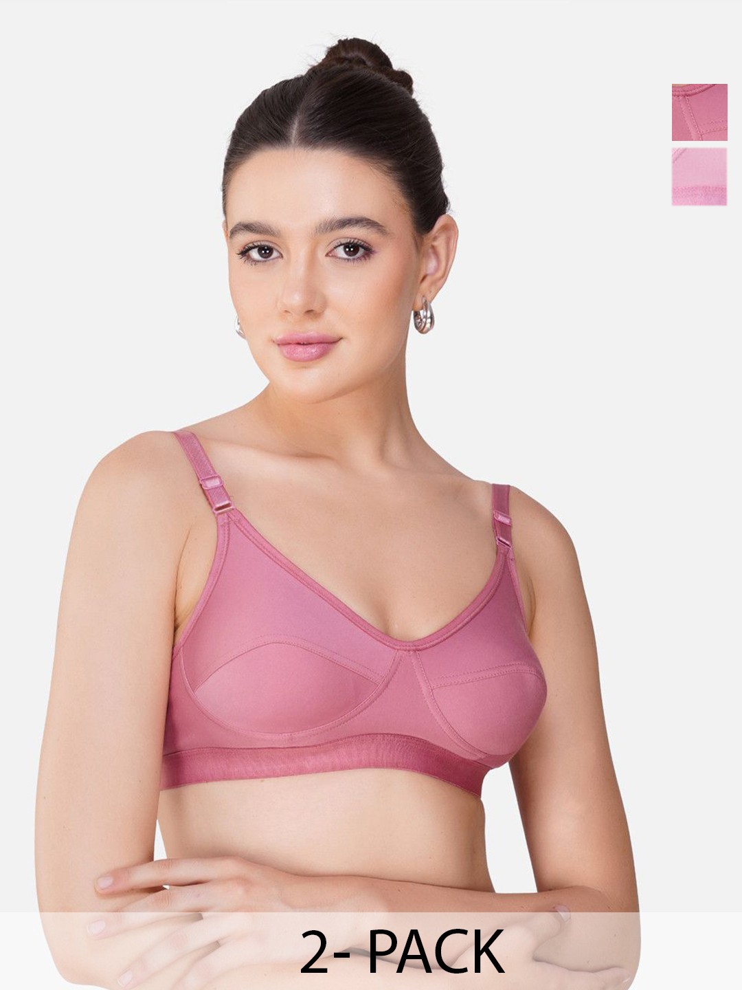 

Teenager Women Breathable Fabric Seamless Proper Fit All Day Comfort Everyday Bra, Rose