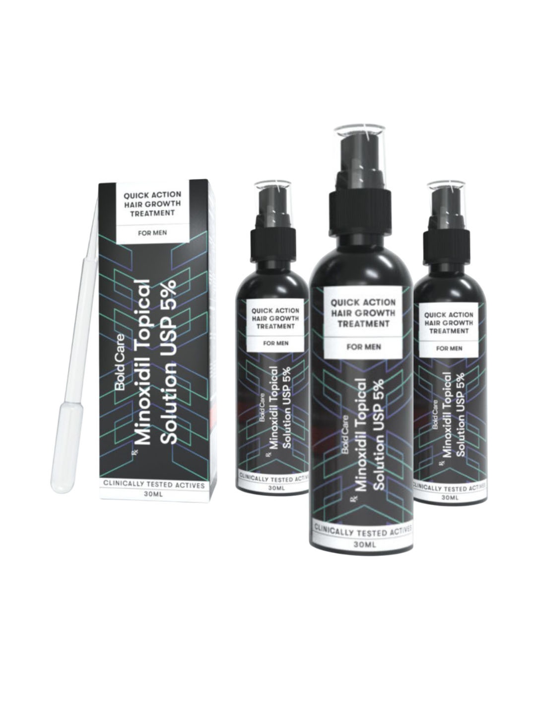 

Bold Care Set Of 3 Quick Action Hair Growth Serum- 30 ml Each, Transparent