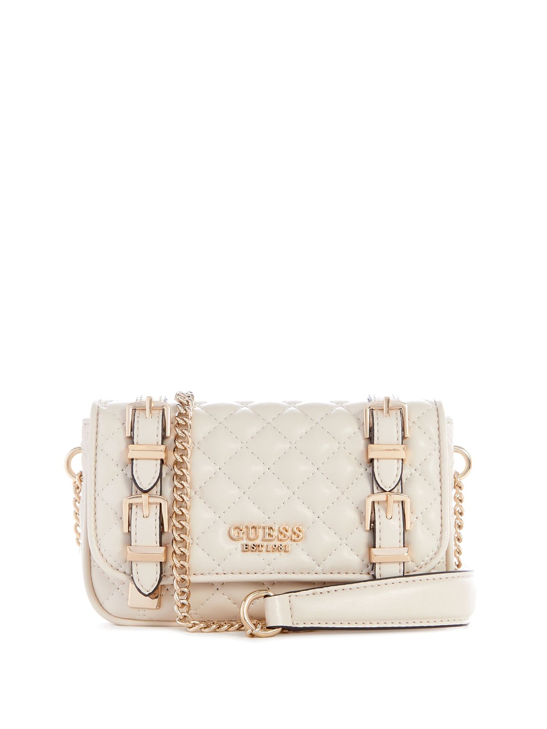 

GUESS Textured PU Bucket Shoulder Bag with Tasselled, Beige