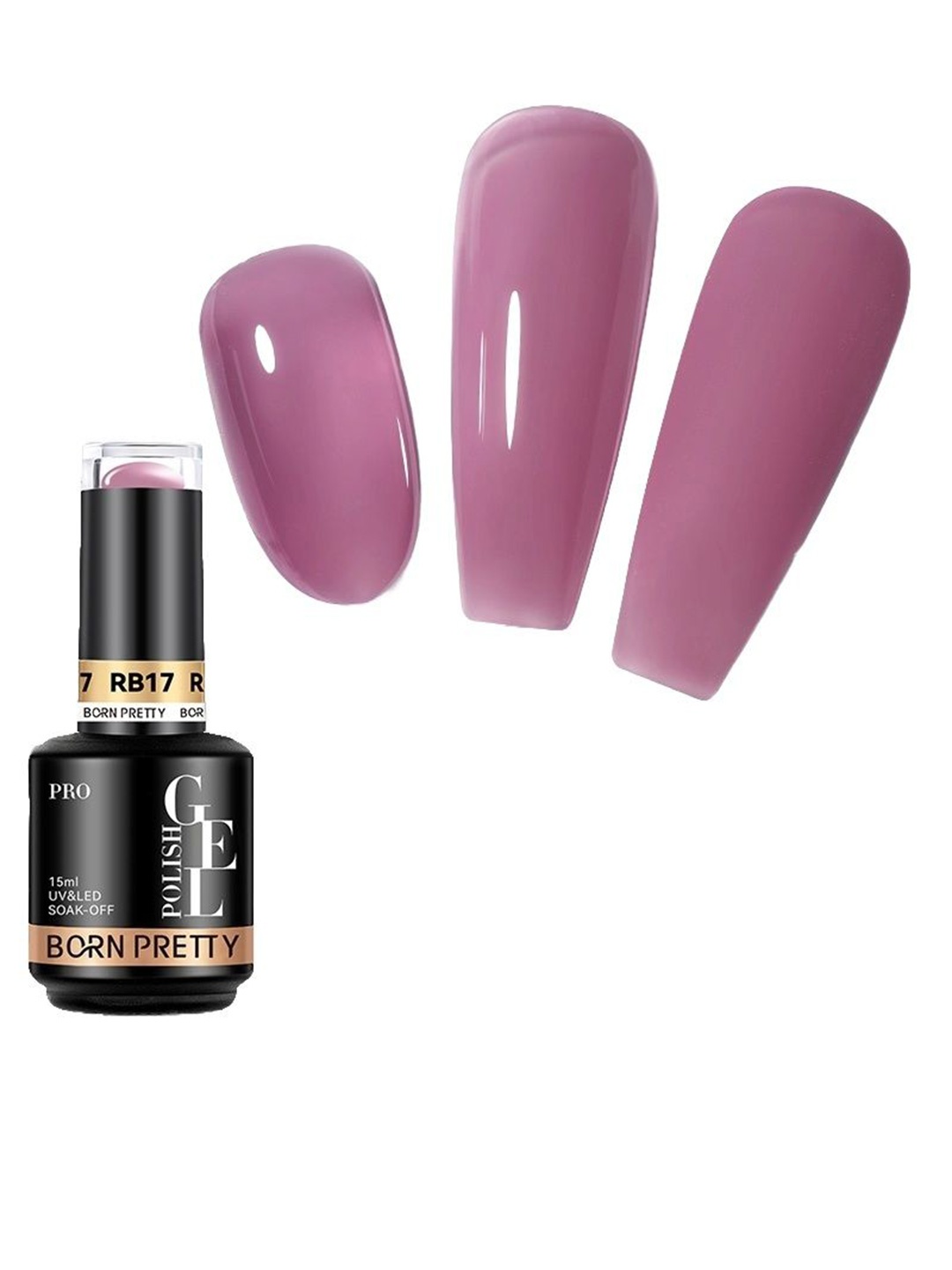

BORN PRETTY Pro Rubber Base Long Wearing UV Gel Nail Polish - 15 ml - RB17, Pink
