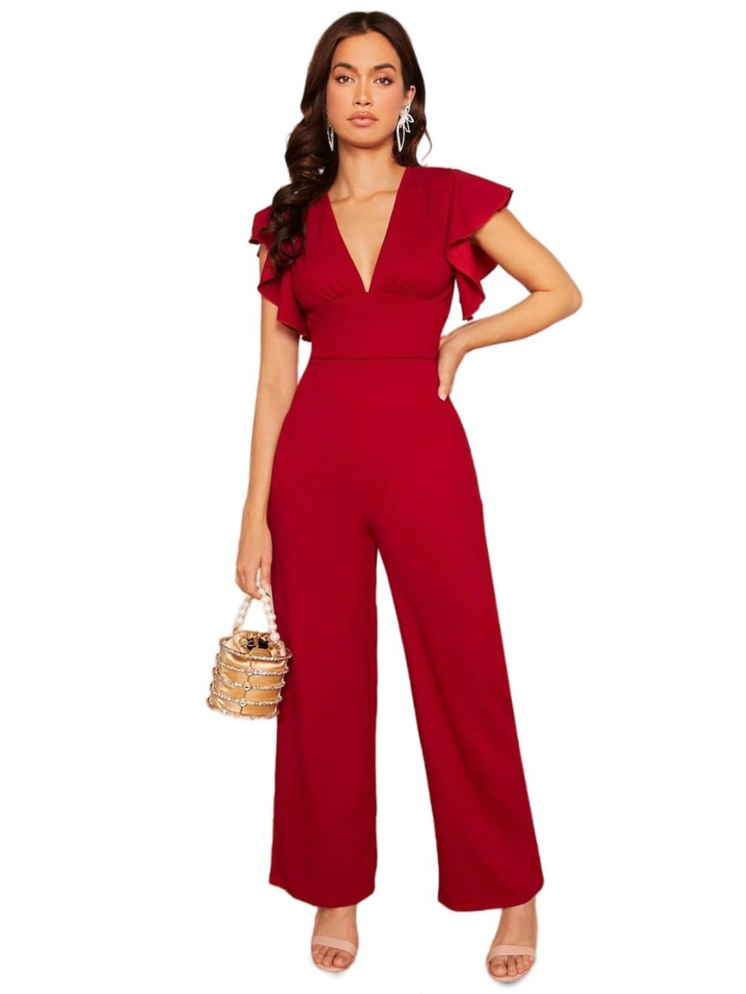 

classy fashion Women Basic Jumpsuit, Maroon