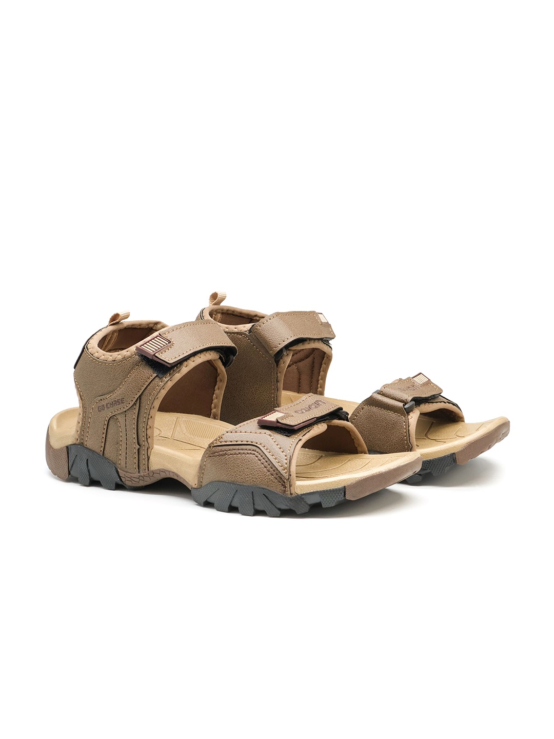 

ASIAN Men Textured Sports Sandals, Brown