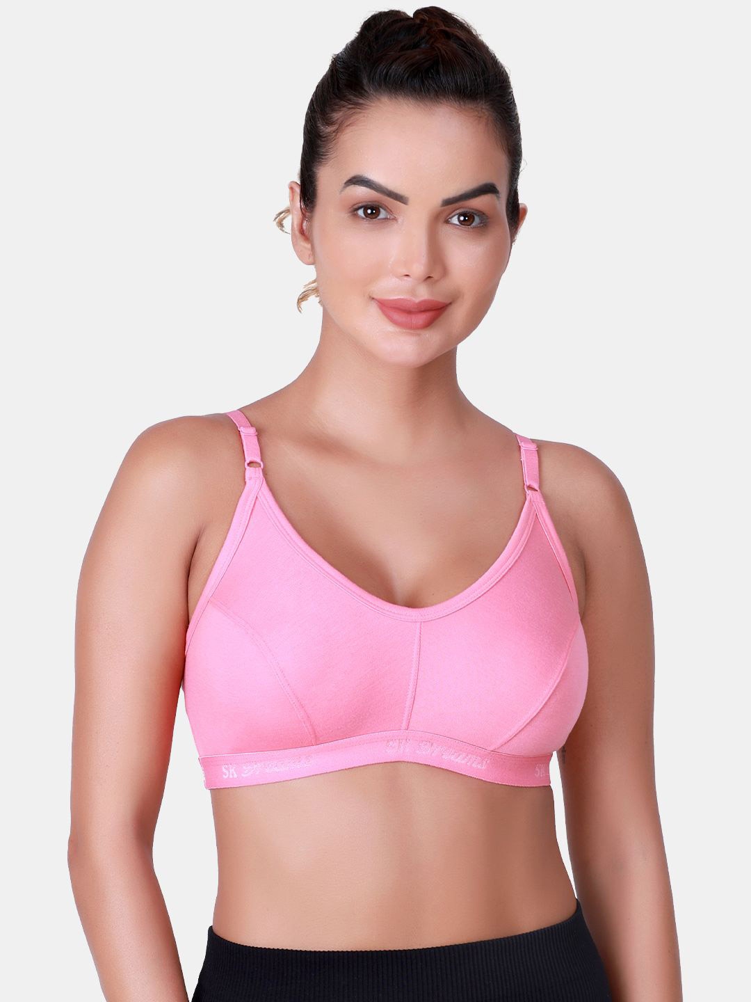 

SKDREAMS Women Non Padded Full Coverage Workout Bra, Rose