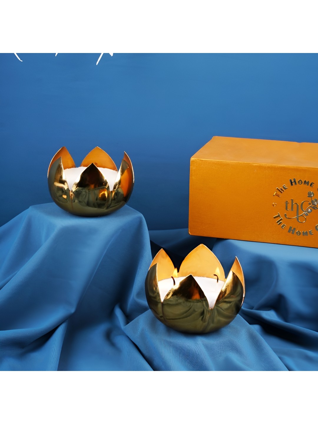 

THE HOME CO. Gold-Toned 2 pieces Tea Light Candle