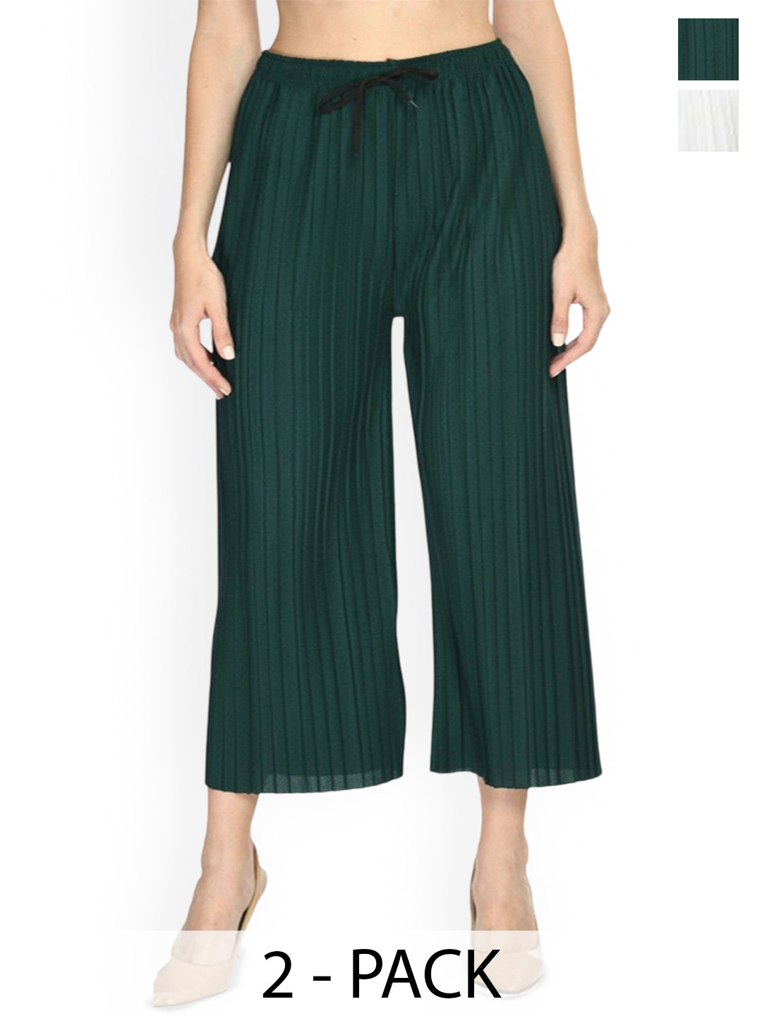 

Purser Women Pack of 2 Original Culottes Trousers, Green