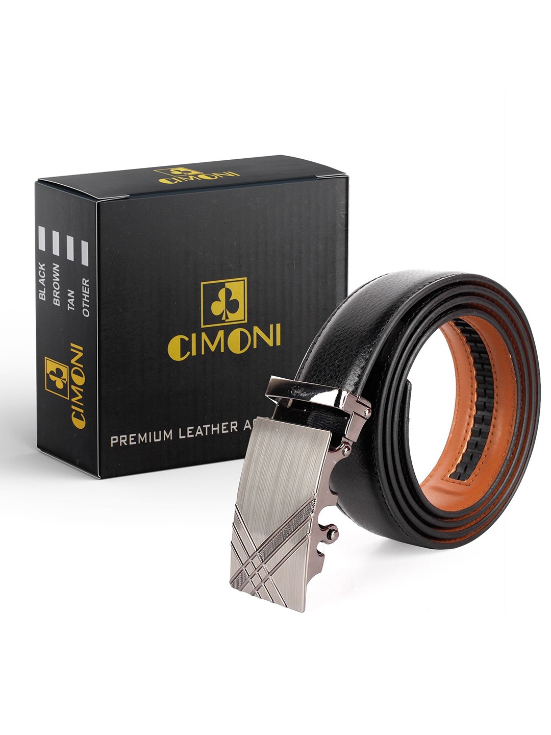 

CIMONI Men Autolock Formal Belt, Black