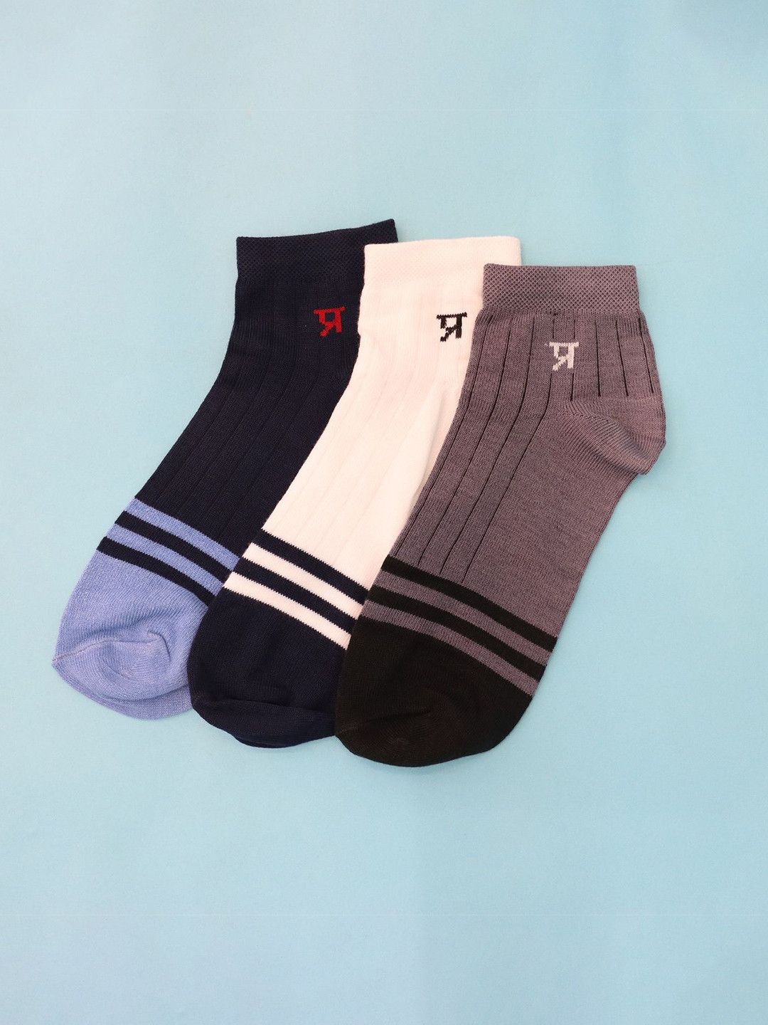 

PRASTHAN Pack Of 3 Cotton Calf-Length Socks, White