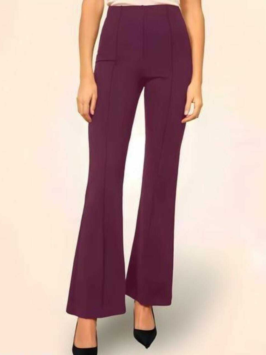 

Purser Women Cotton Original Bootcut Trousers, Purple