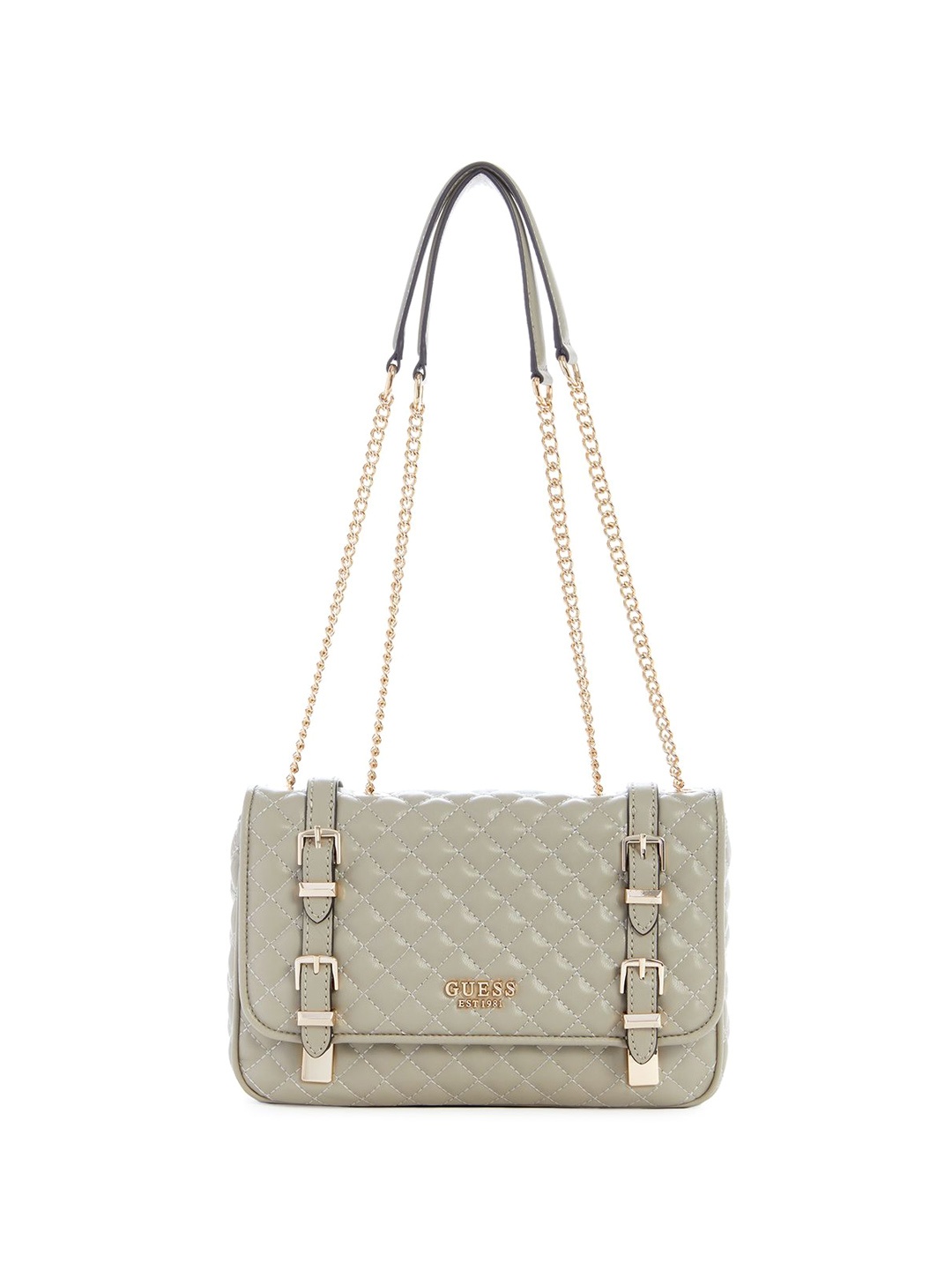 

GUESS Textured PU Swagger Shoulder Bag with Tasselled, Taupe