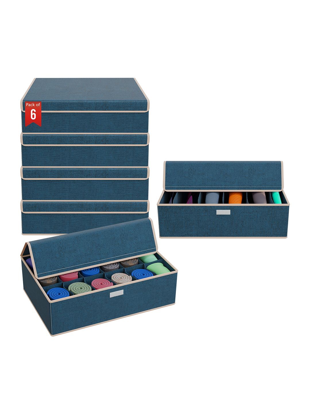 

Kuber Industries Navy Blue Set of 6 Regular Drawer Organiser Organisers