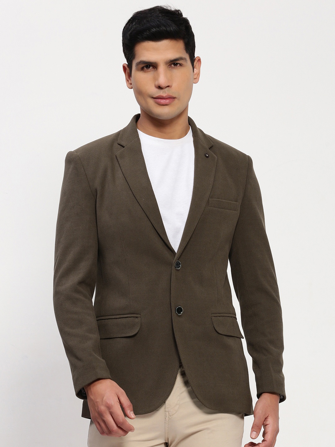 

SHOWOFF Slim Fit Single-Breasted Blazer, Olive