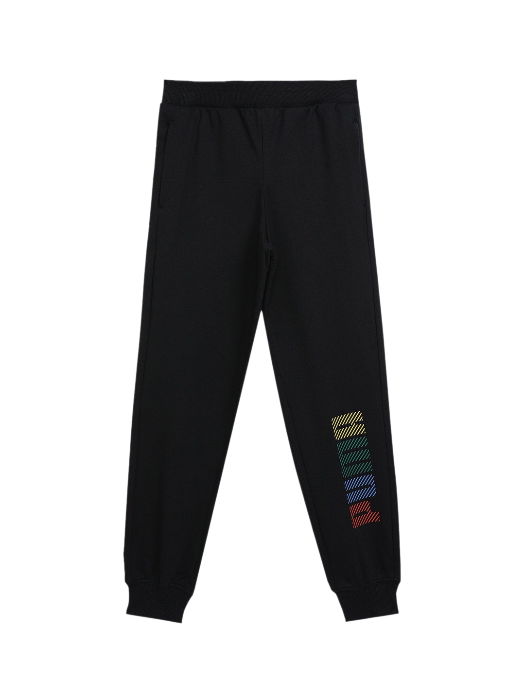 

Puma Graphic Boys Printed Regular Fit Pure Cotton Mid Rise Joggers Track Pants, Black