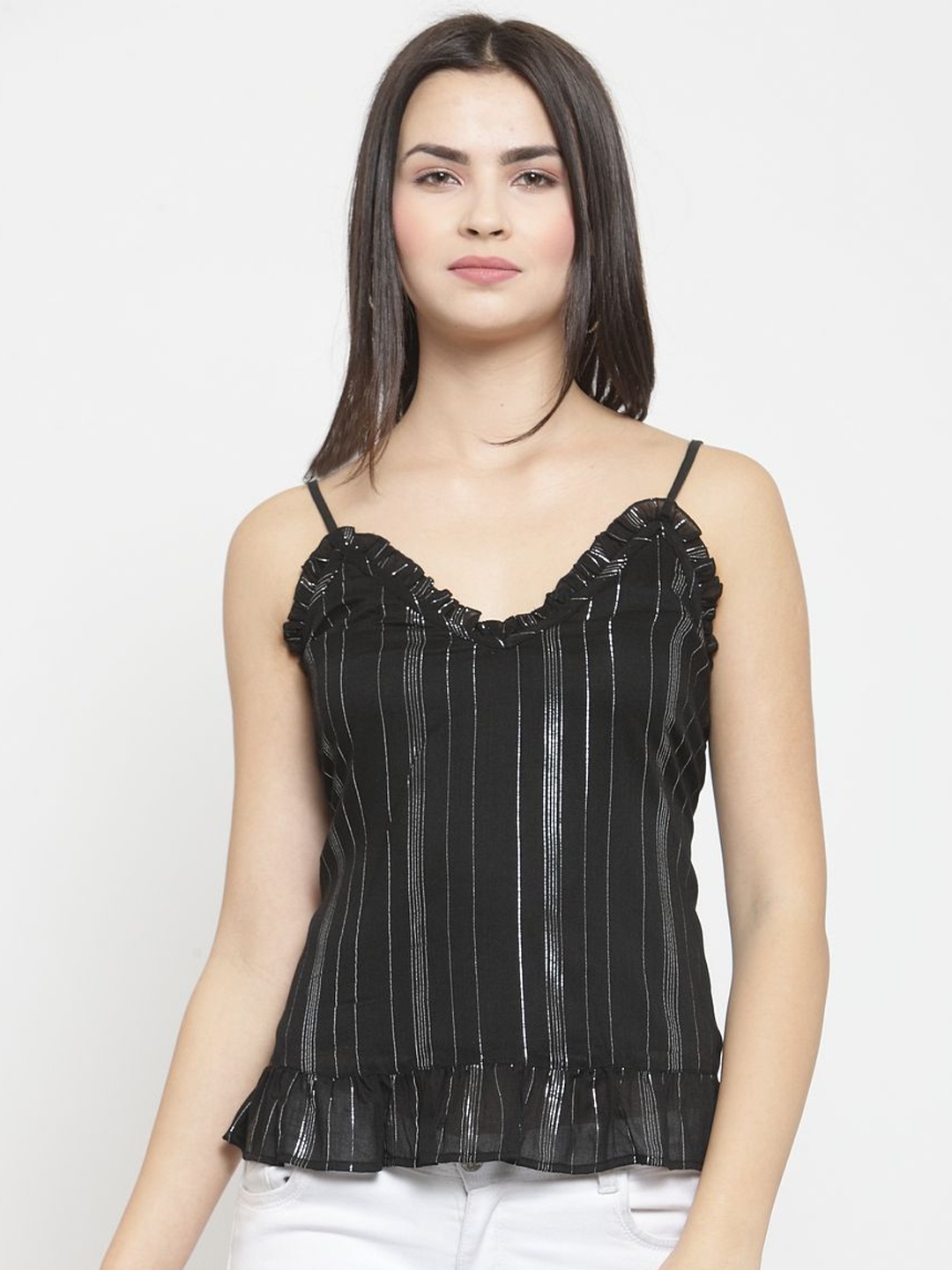 

Moda Rapido Striped Top, Black