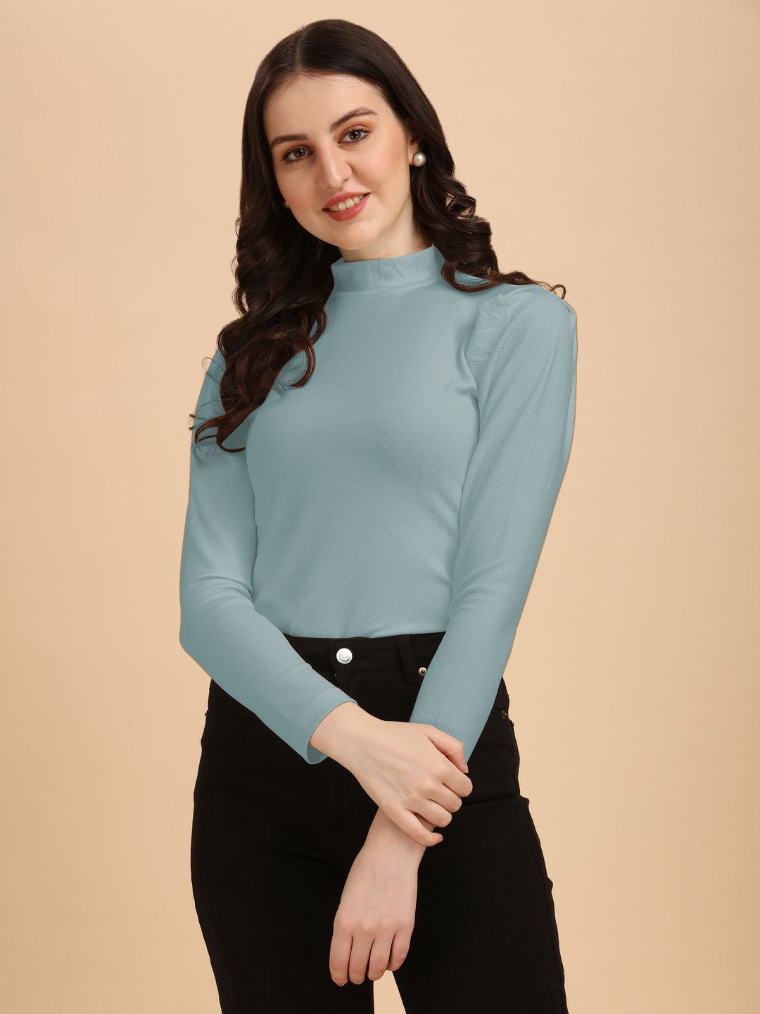 

CORSICA Women High Neck Top, Grey