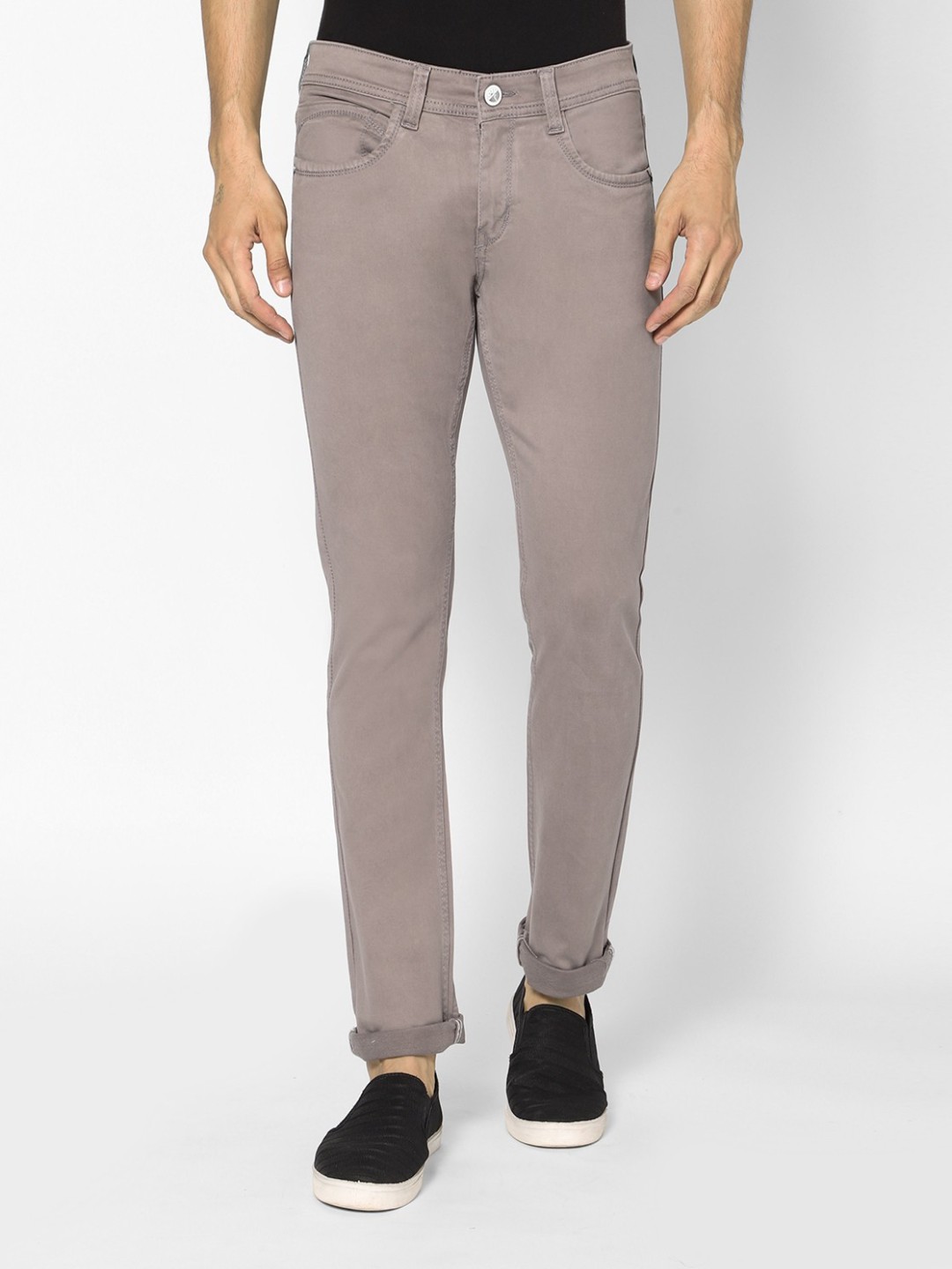 

TCI Men Regular Fit Mid-Rise Cotton Jeans, Grey
