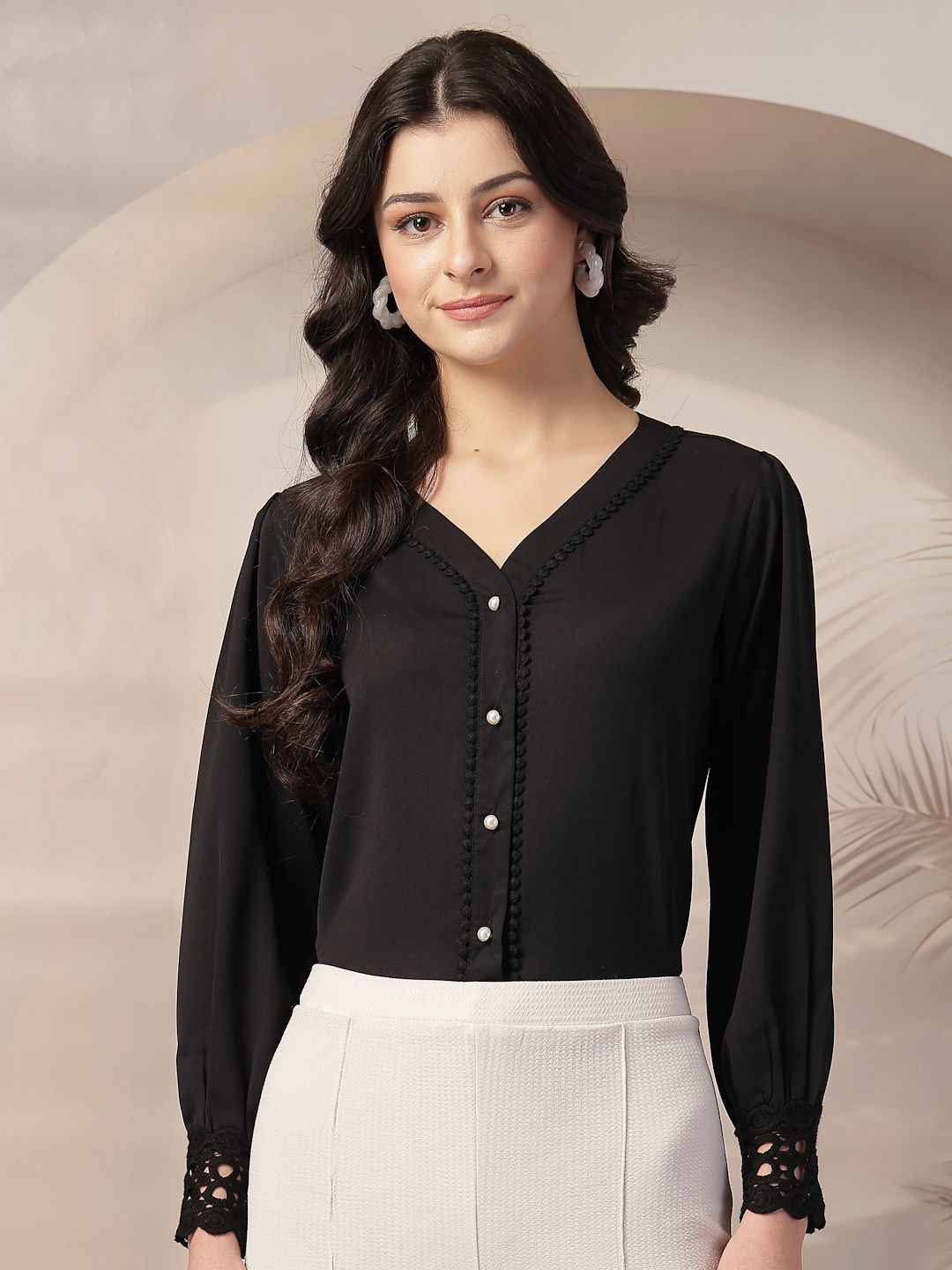 

Style Quotient Women Smart Opaque Formal Shirt, Black