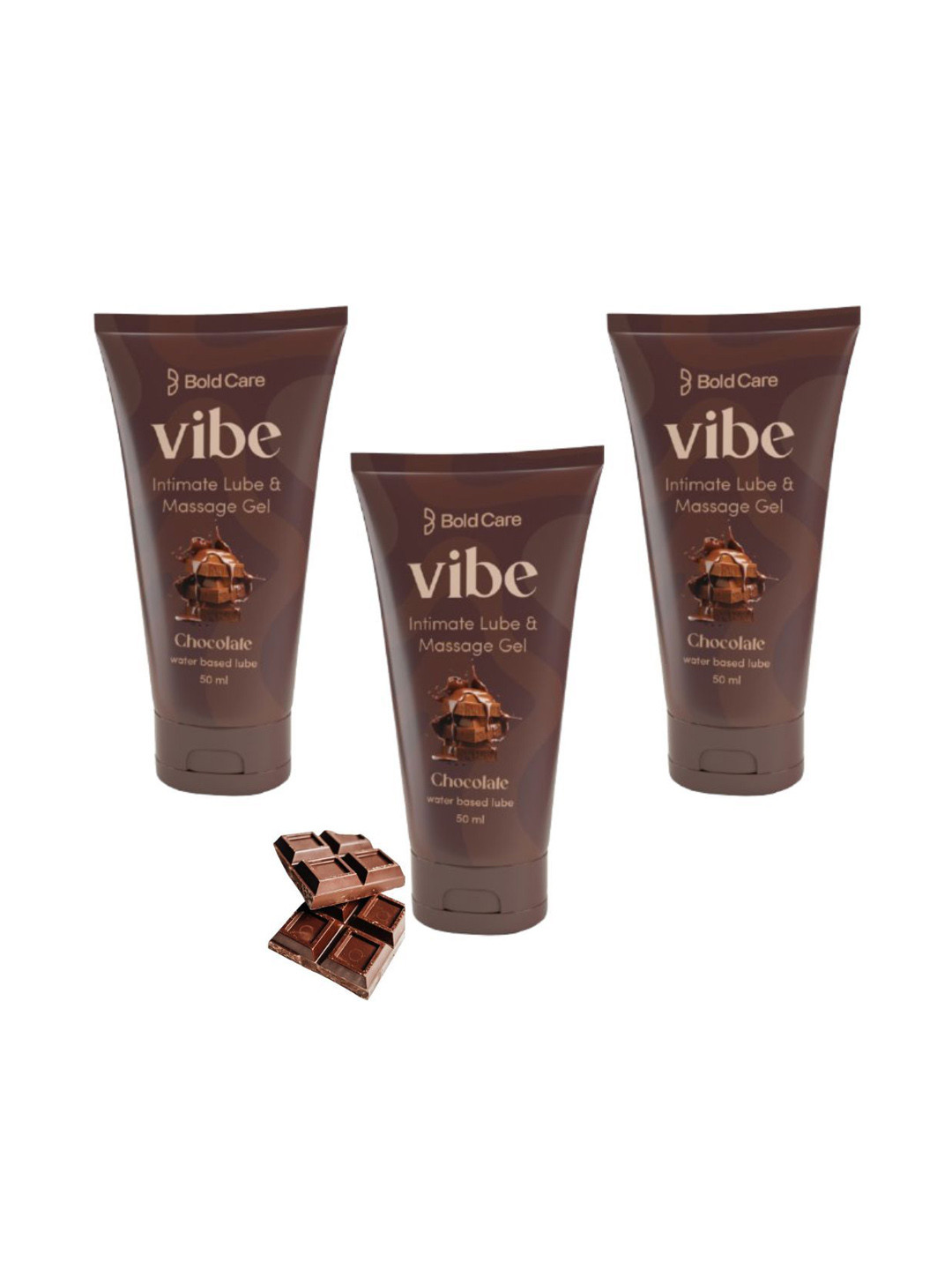 

Bold Care Set Of 3 Vibe Chocolate Lubricant - 50 ml Each, Brown