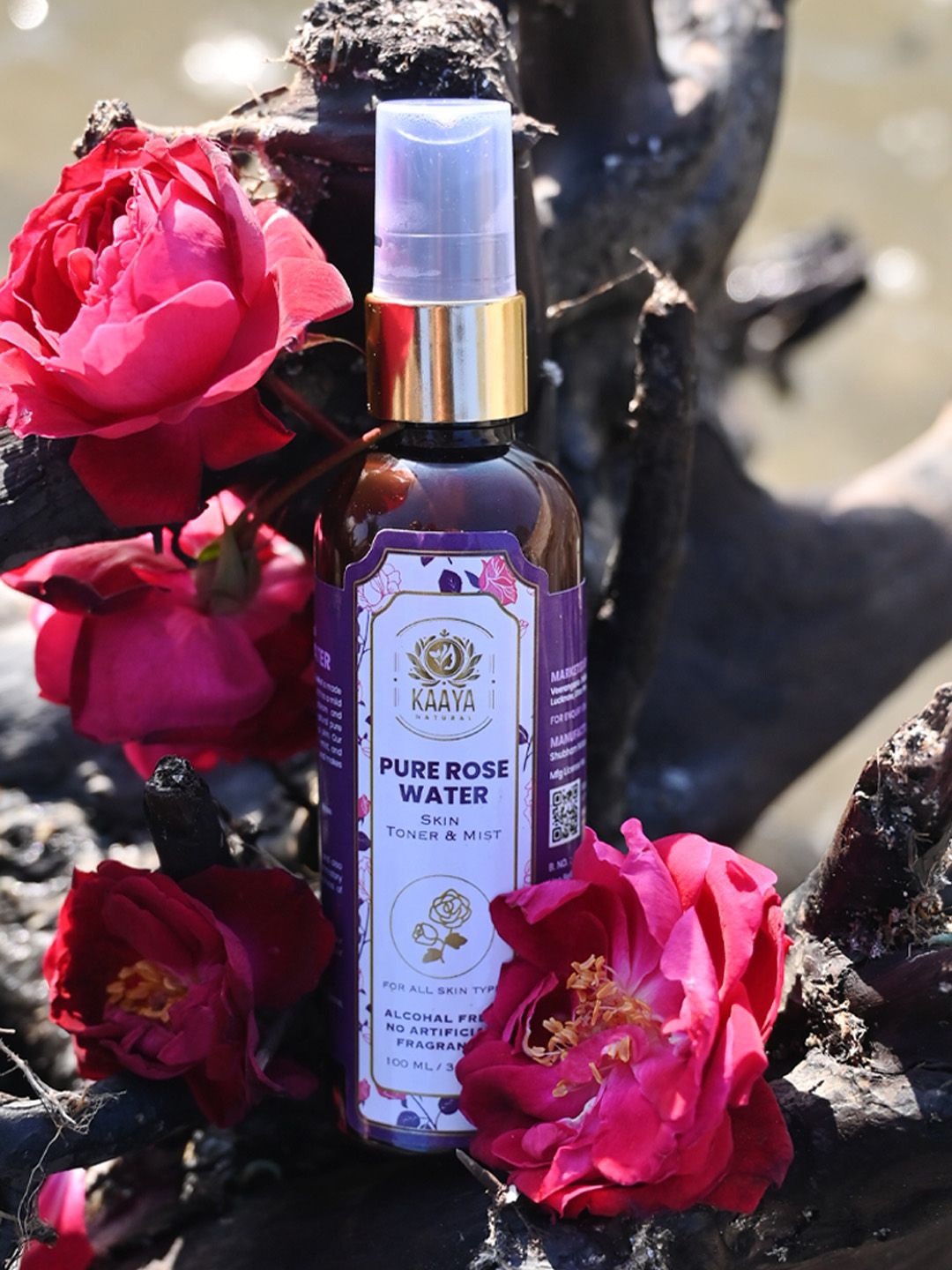 

Kaaya Natural Set Of 2 Pure Rose Water Toner & Mist - 100 ml Each, Purple