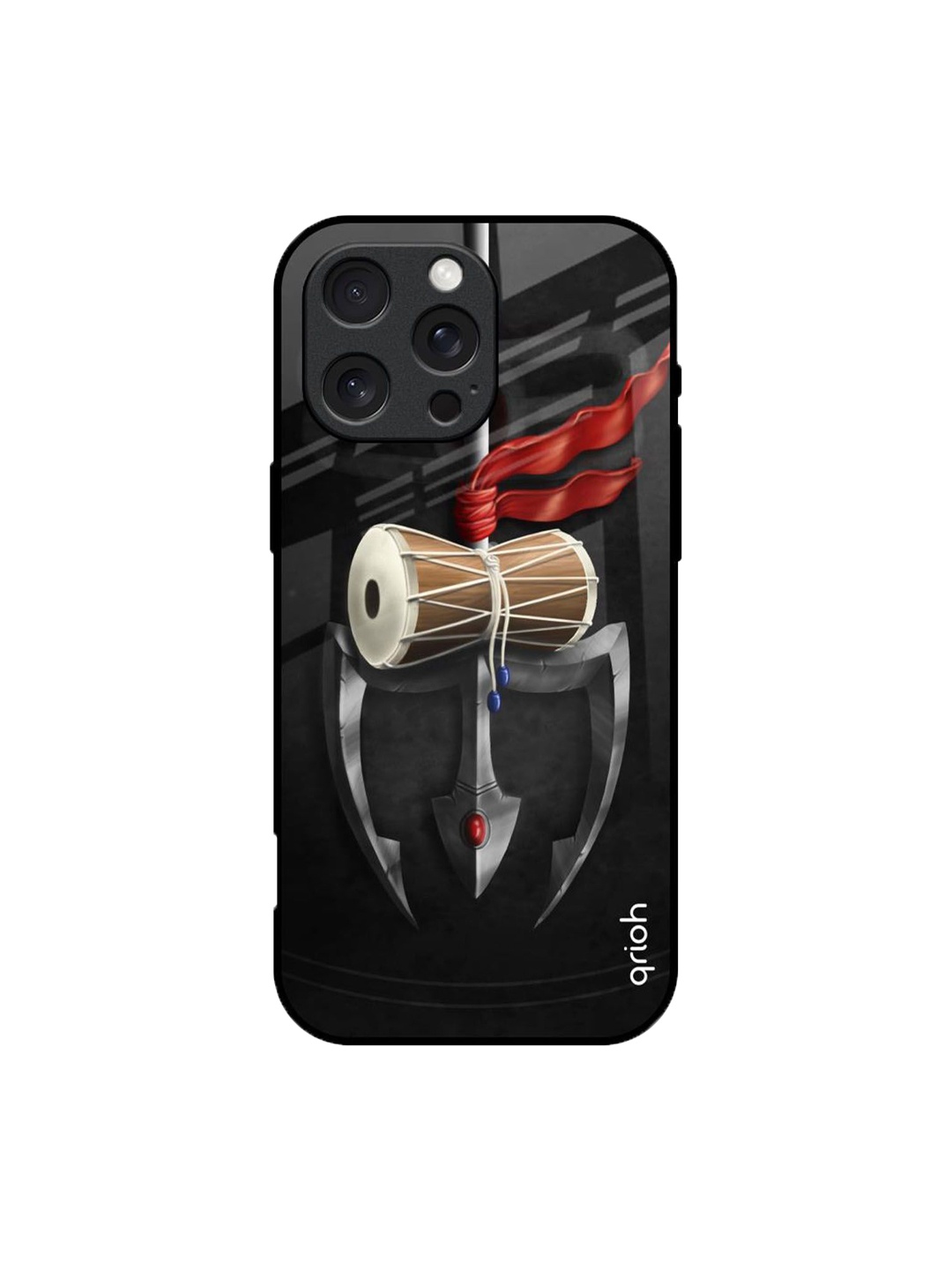 

QRIOH Quirky Printed iPhone 16 Pro Max Back Case Mobile Accessories, Black