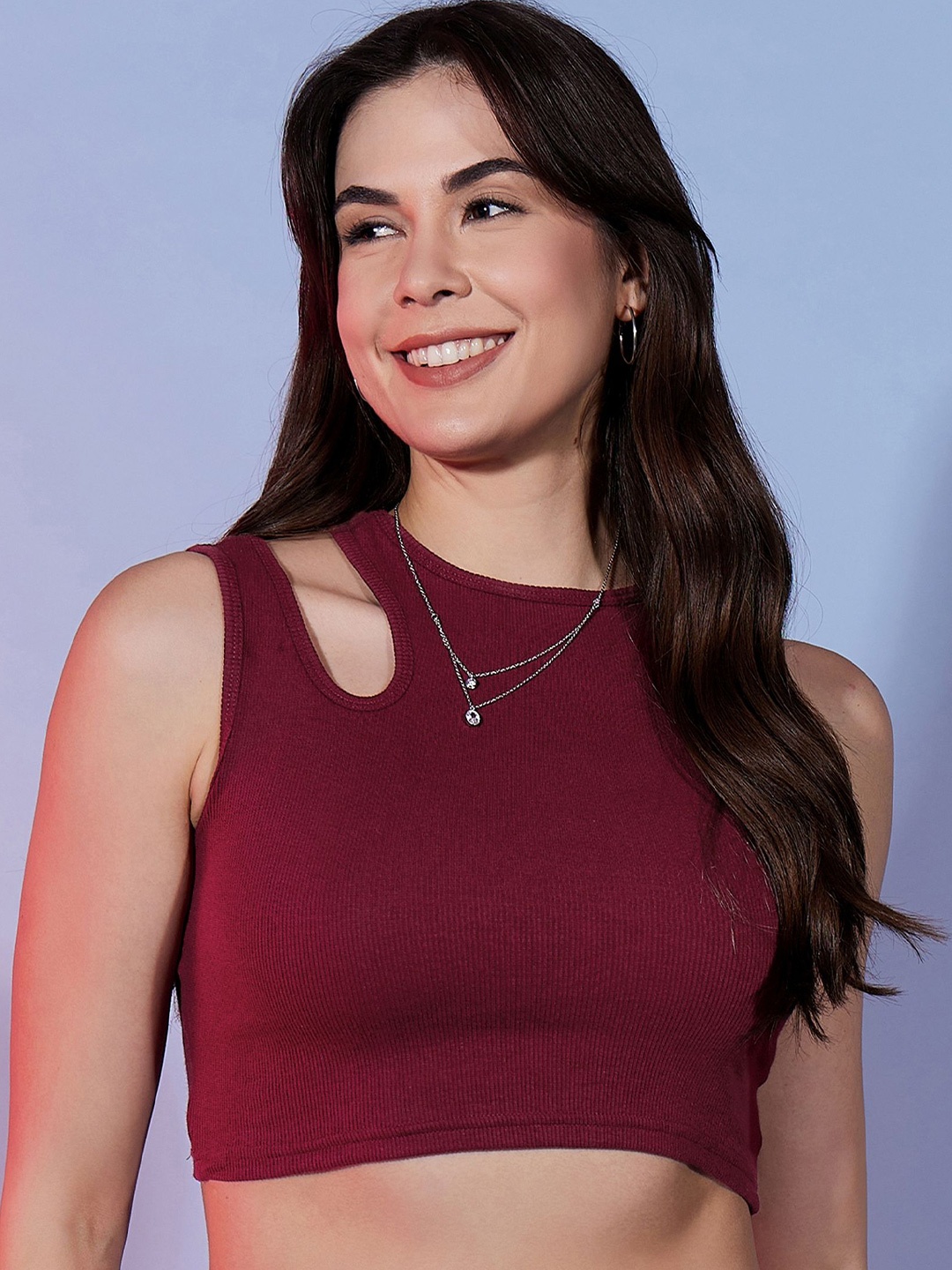 

DressBerry Tank Crop Top, Maroon