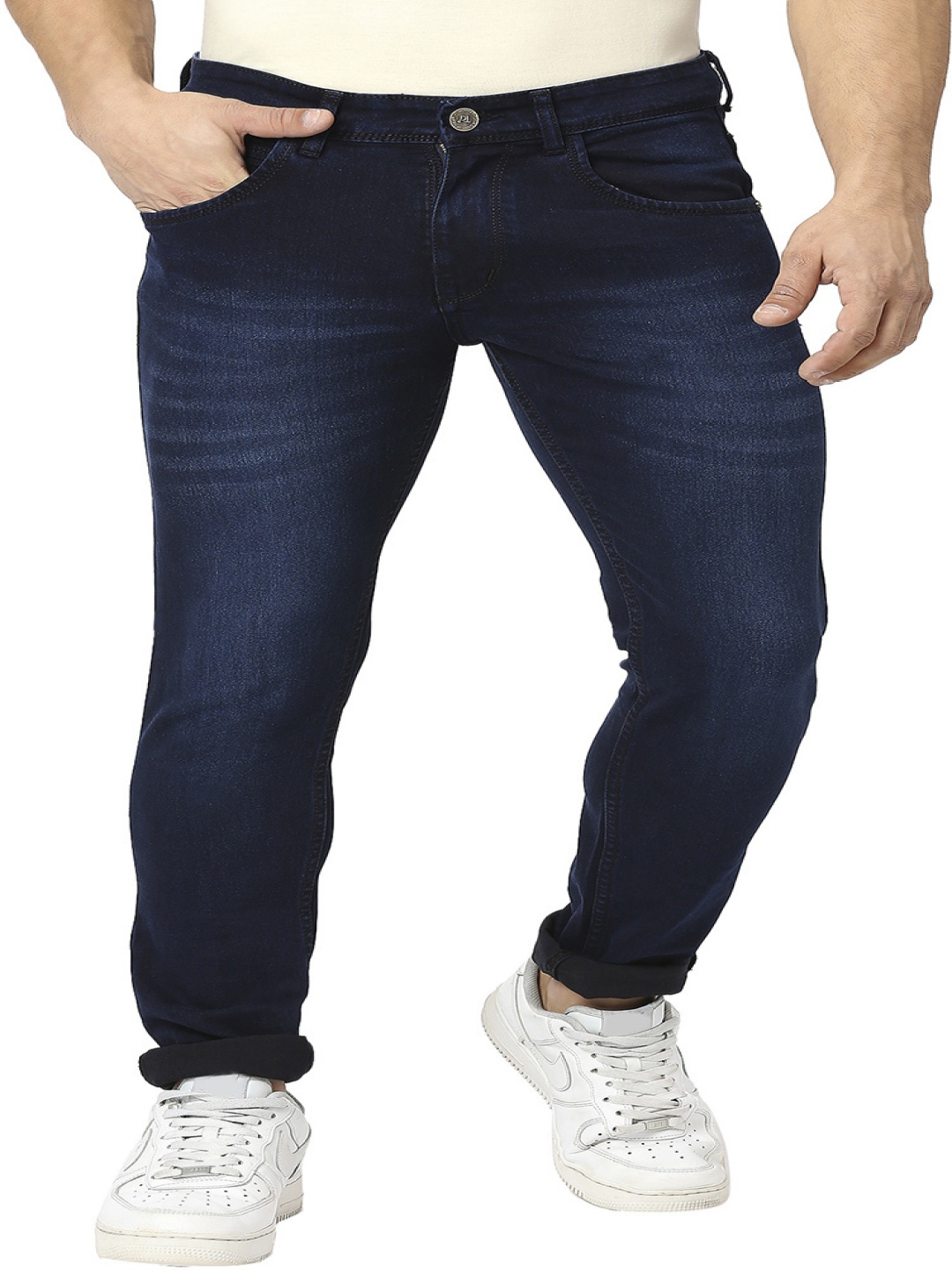 

TCI Men Slim Fit Light Fade Jeans, Navy blue
