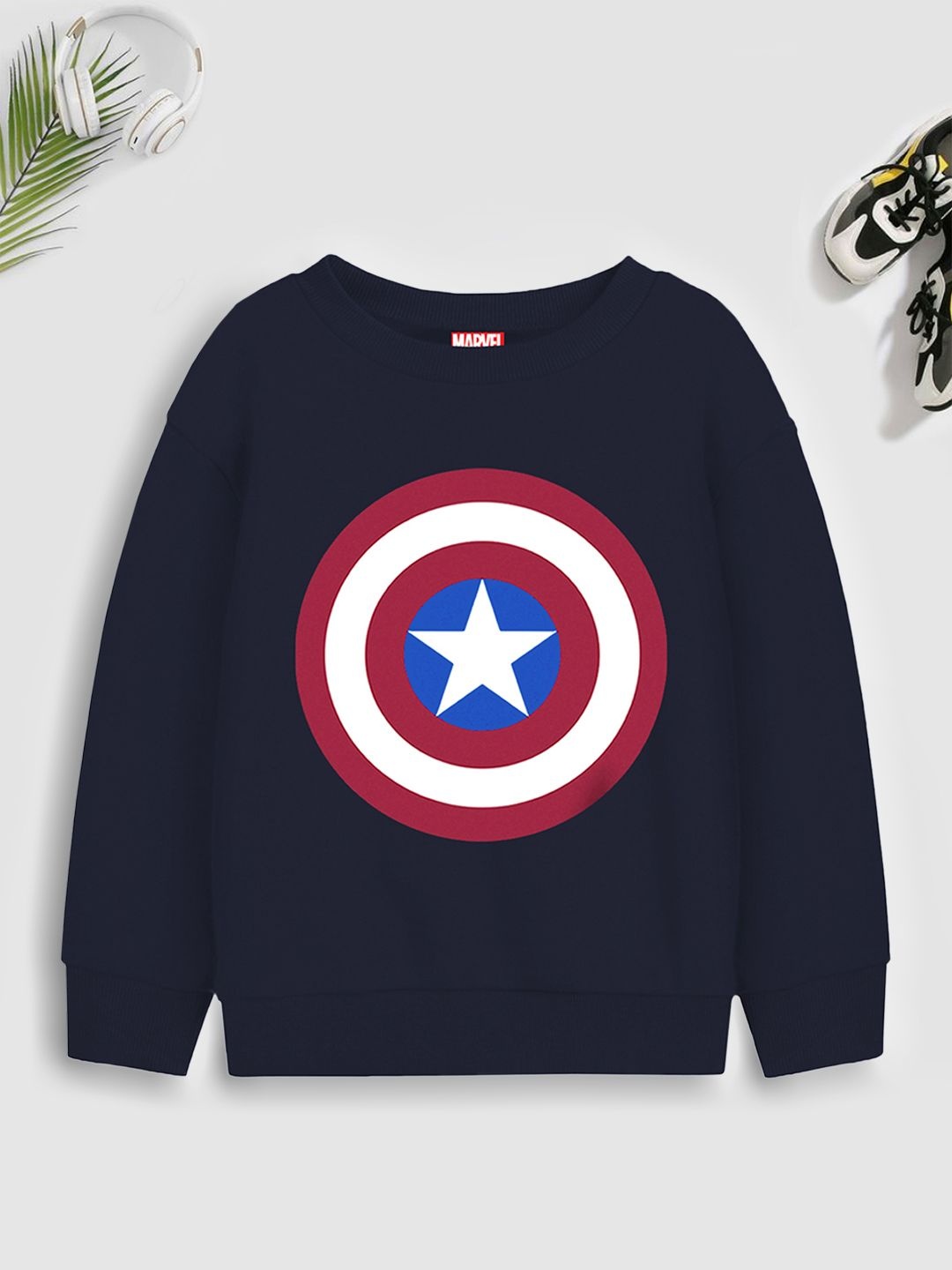

Marvel by Miss and Chief Boys Printed Cotton Sweatshirt, Grey