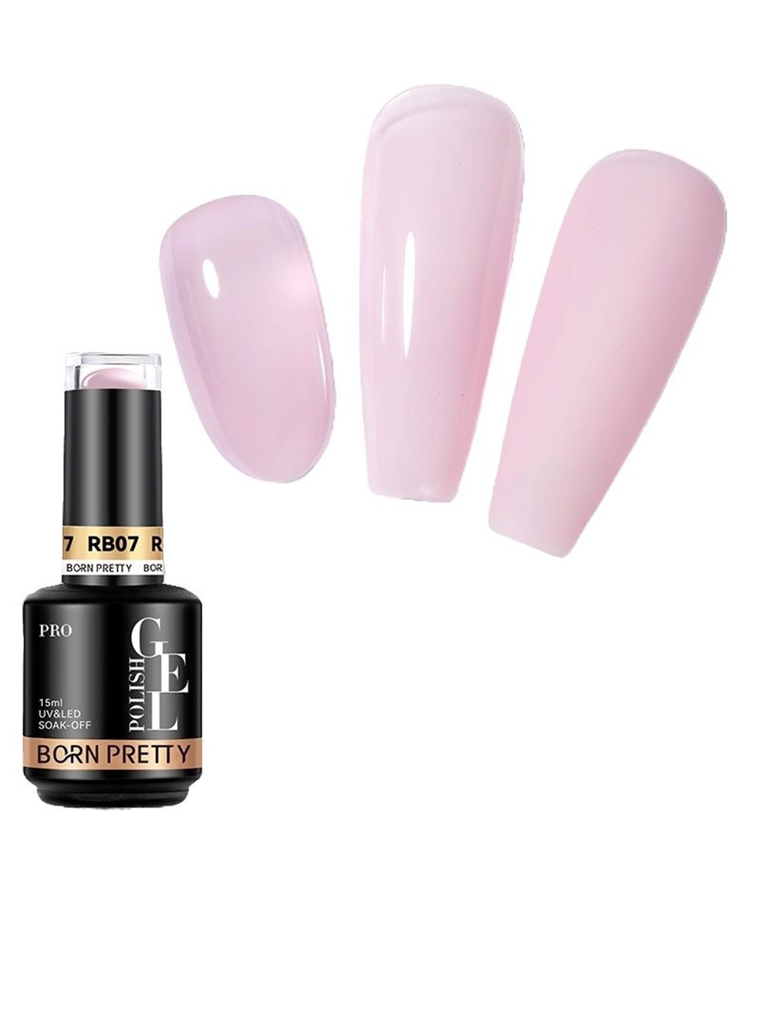

BORN PRETTY Pro Rubber Base UV Gel Nail Polish - 15 ml - RB07, Pink
