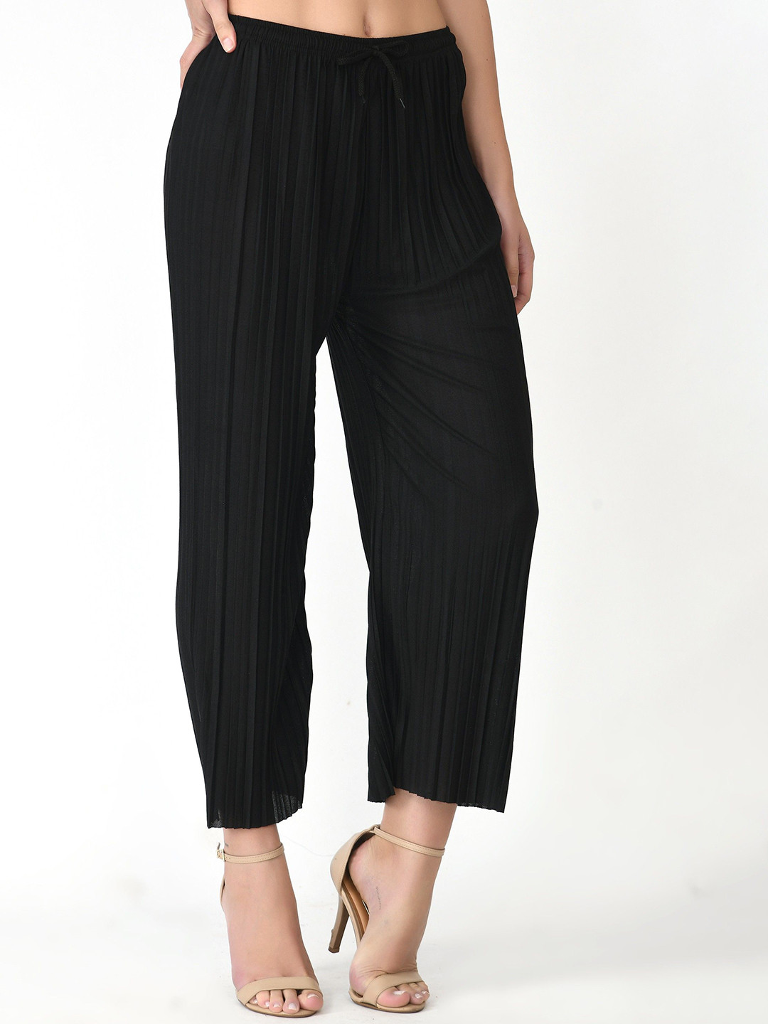 

Purser Women Original Fit Mid-Rise Cotton Trousers, Black