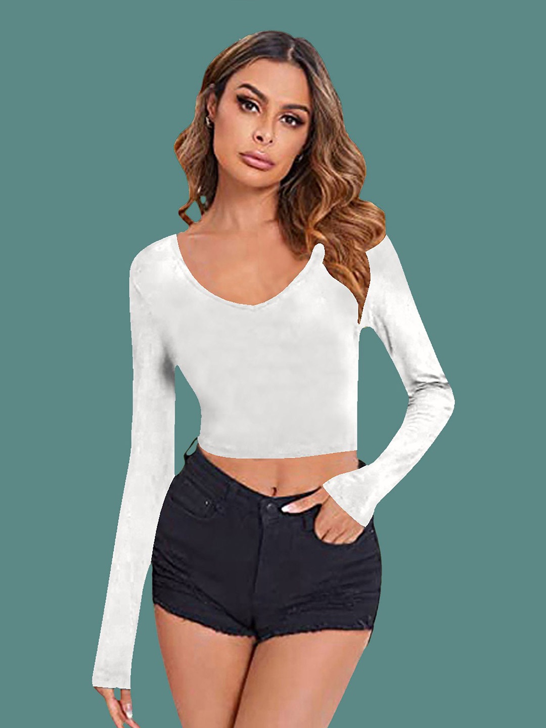 

Dream Beauty Fashion Women Fitted Crop Top, White