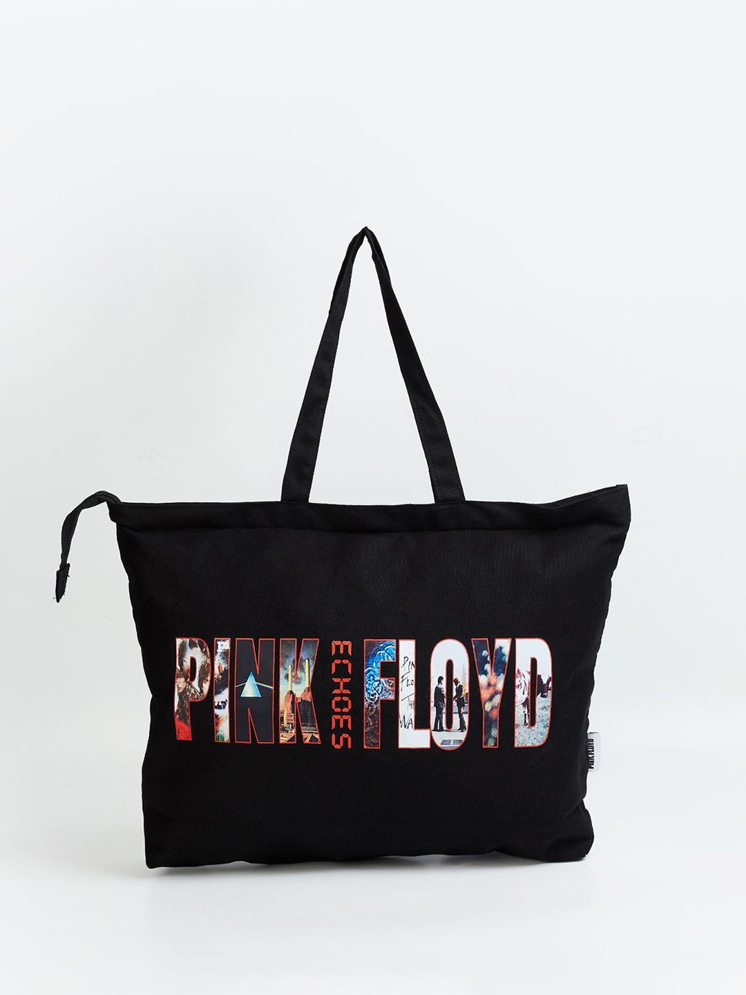 

max Printed Shopper Tote Bag, Black