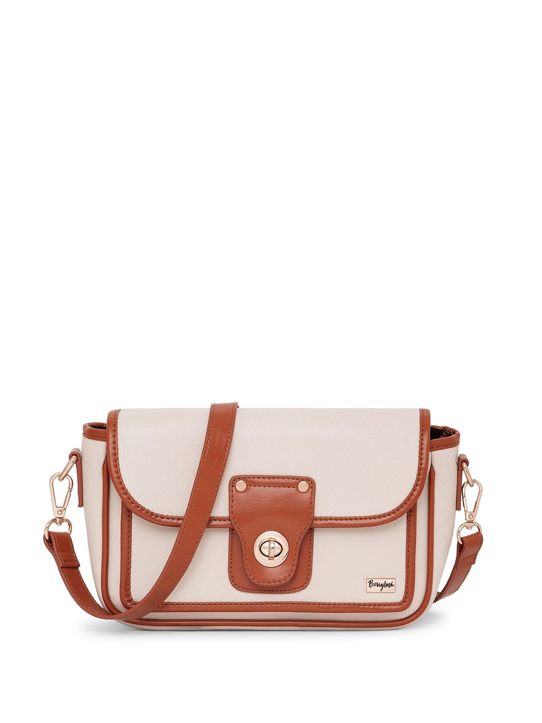 

Berrylush Women Solid Structured Leather Shoulder Bag, Beige