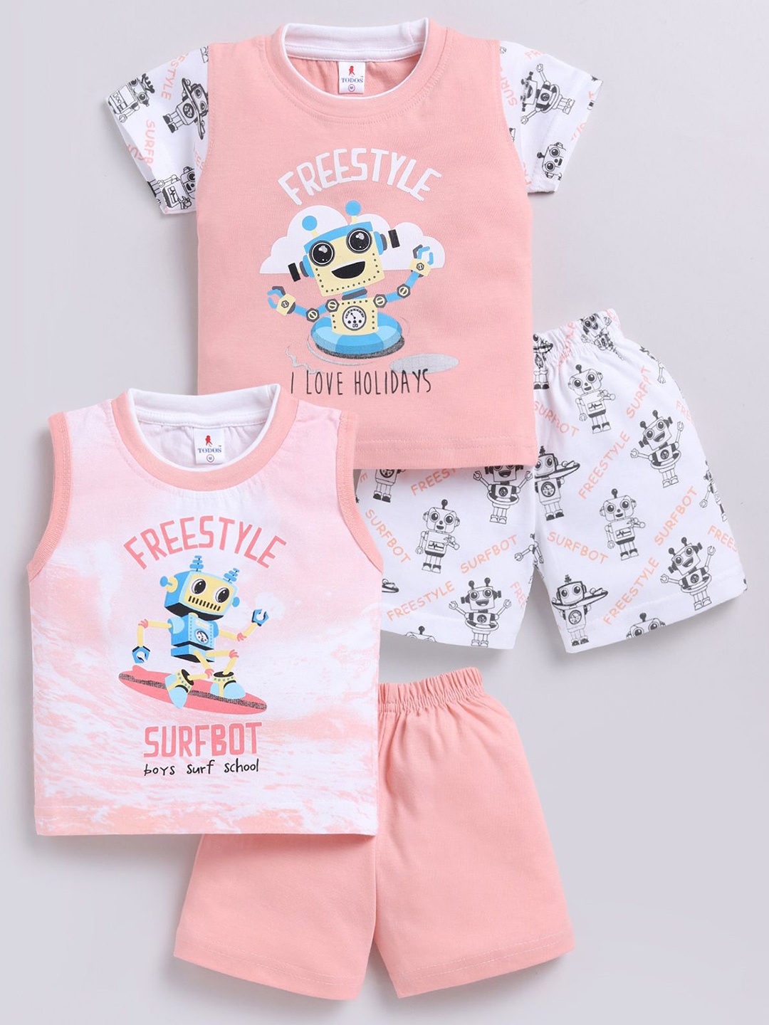 

Annie Boys Printed T-shirt with Shorts, Pink