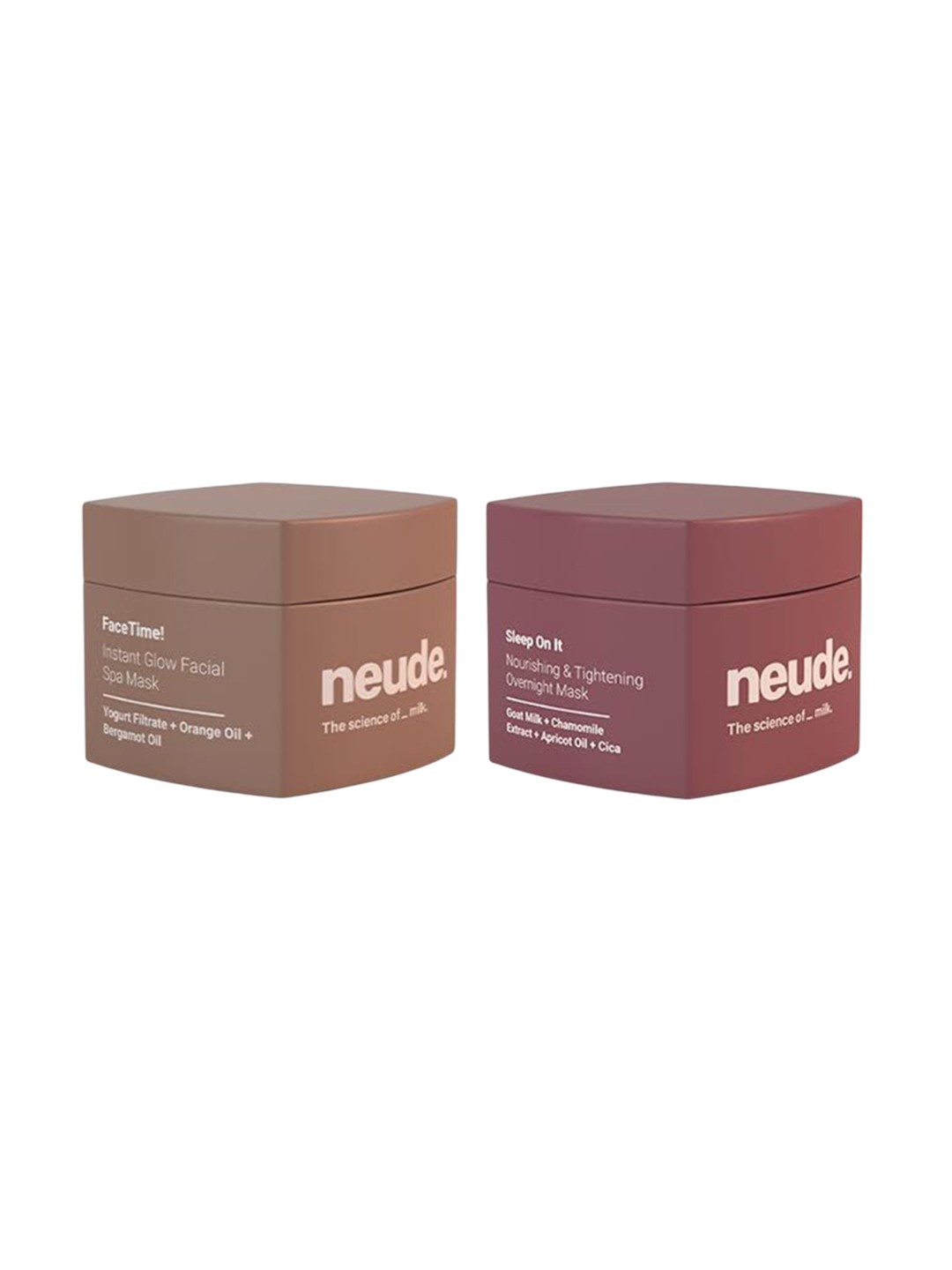 

Neude Skin Set Of 2 Facetime Instant Glow Mask With Sleep On It Mask - 50 ml Each, Brown