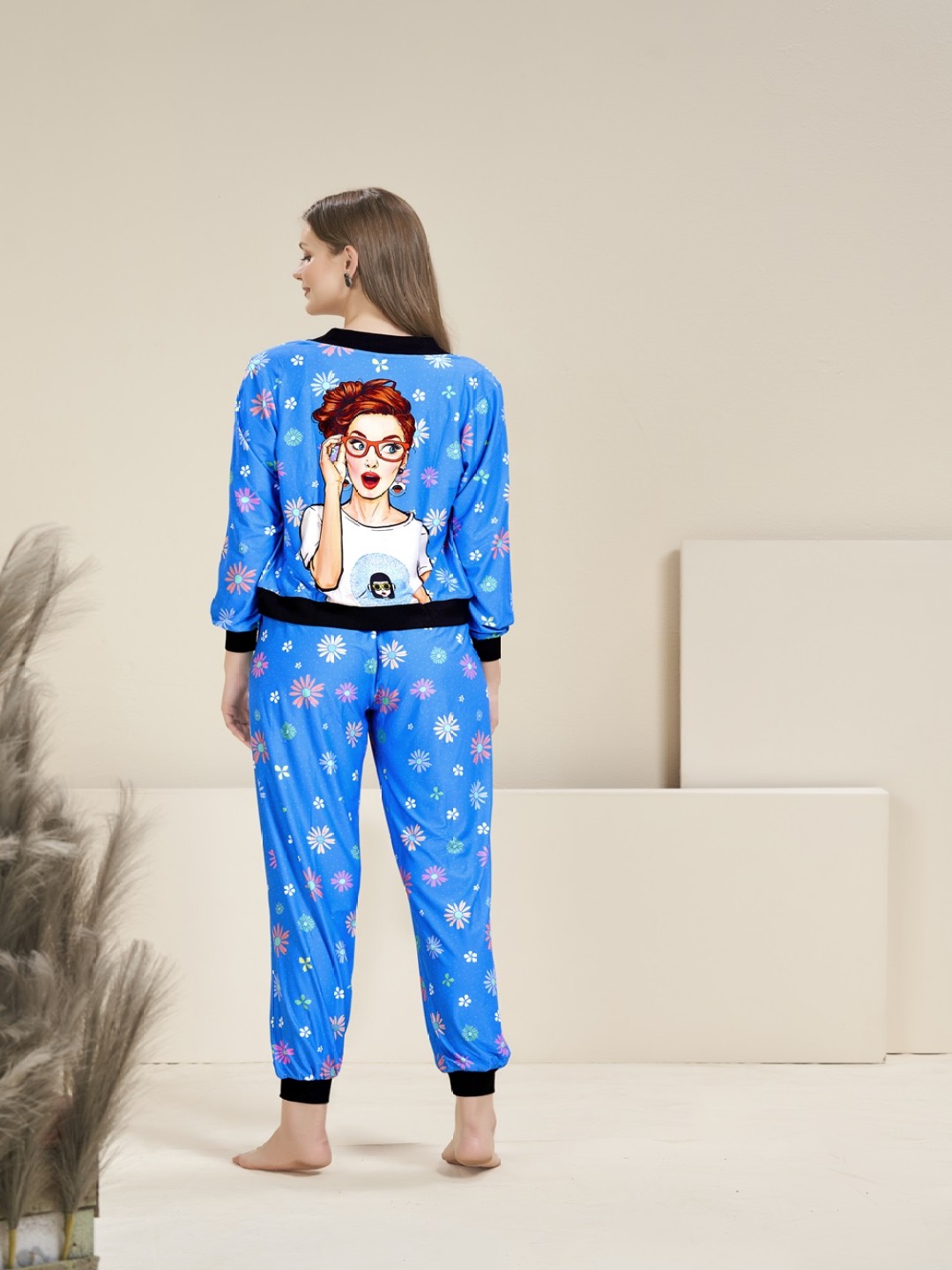 

Bannos Swagger Women Printed Night suit, Blue