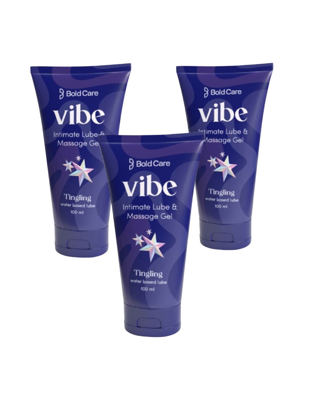 

Bold Care Set Of 3 Vibe Tingling Lubricant- 100 ml Each, Navy blue