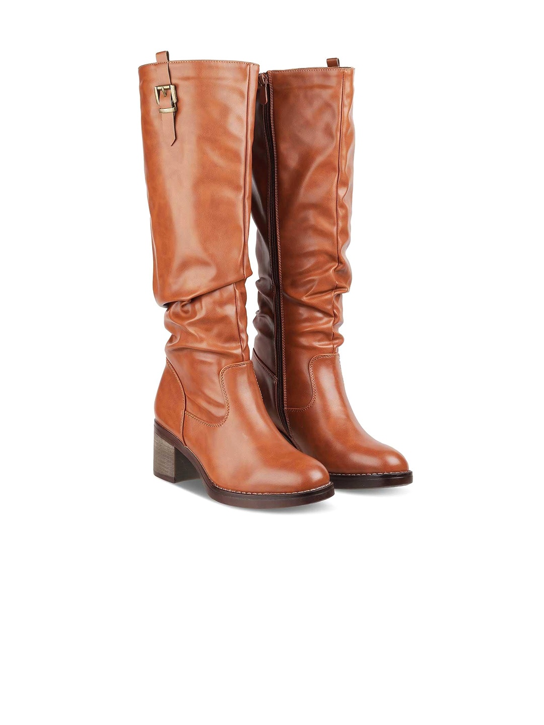 

Tresmode Women Knee Length Boots, Camel brown