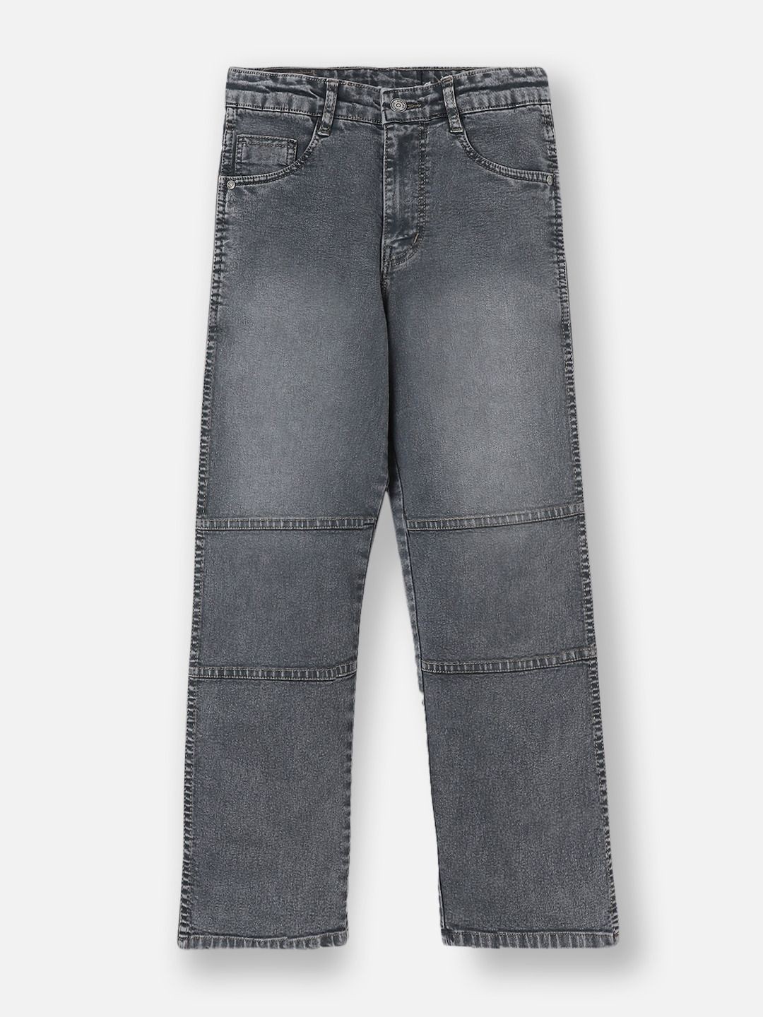 

Urbano Juniors Boys Loose Relaxed Fit Heavy Fade Stretchable Jeans, Grey