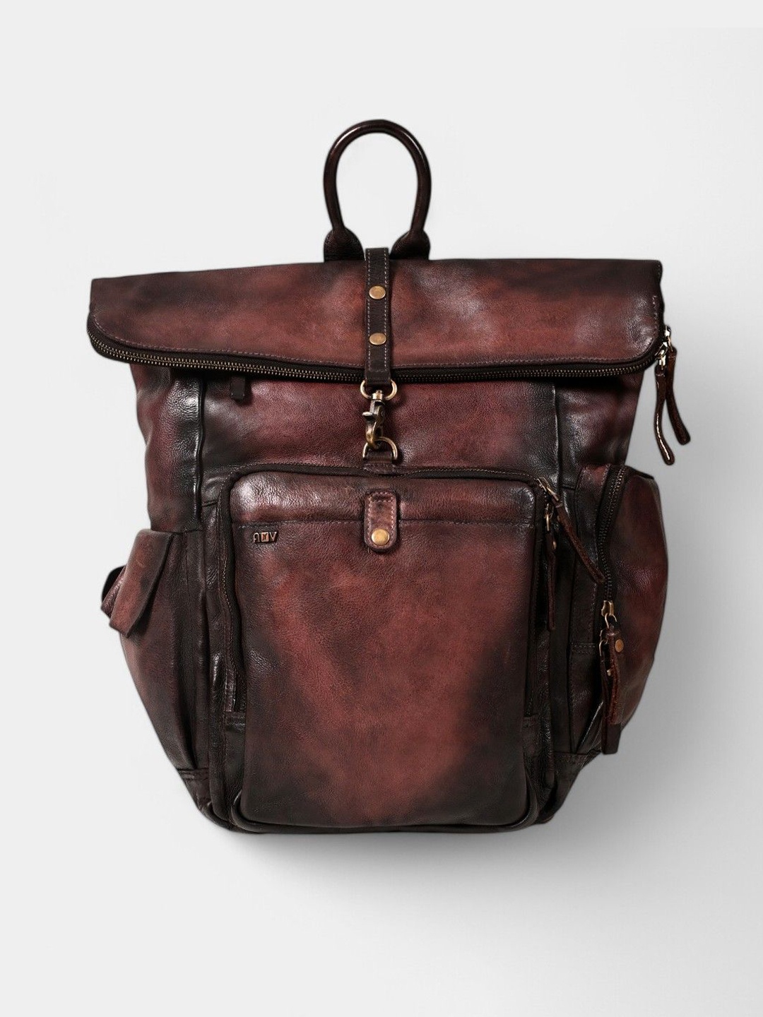 

ART N VINTAGE Men Leather Backpack, Brown