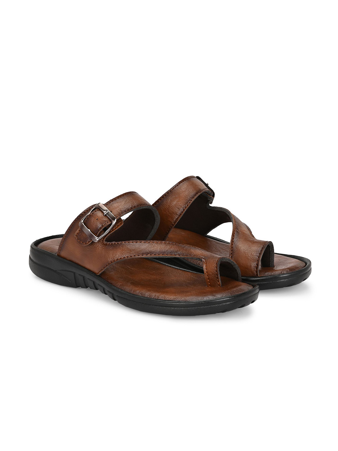 

Azzaro Black Men Slip-On Flip Flops, Tan