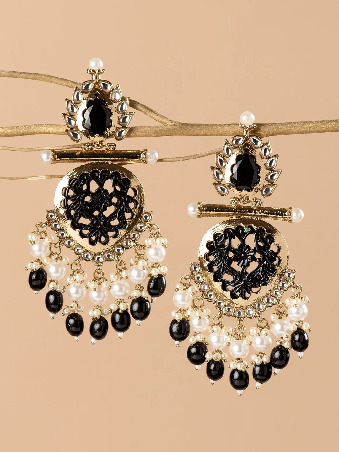 

TANLOOMS Contemporary Drop Earrings, Black