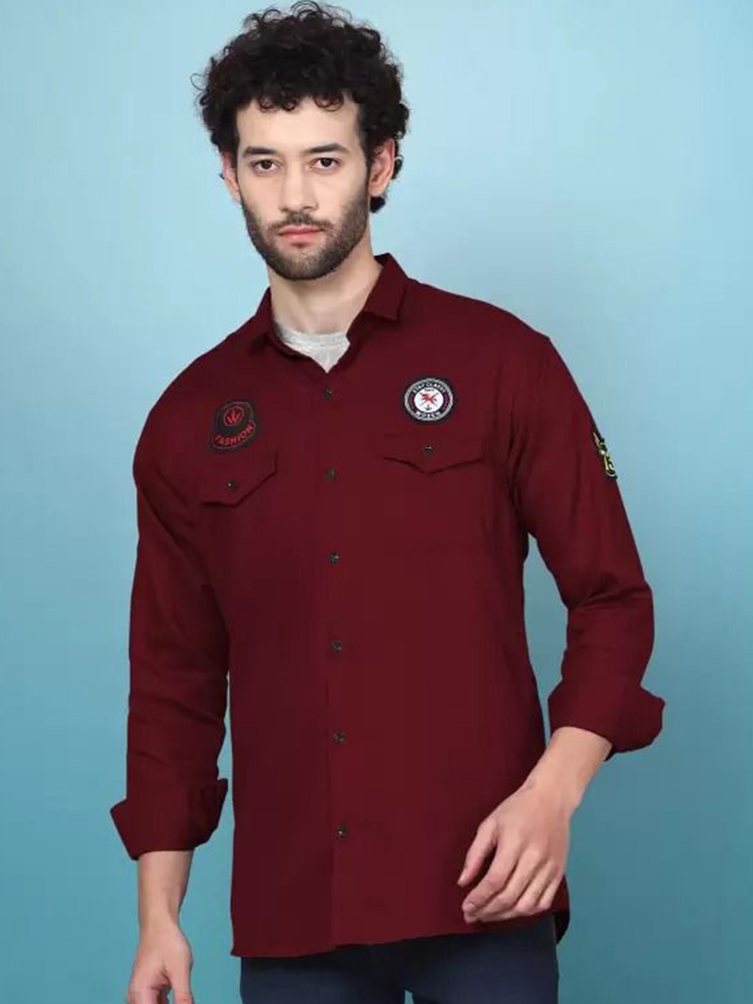 

GREENFLAIR Men Opaque Casual Shirt, Maroon