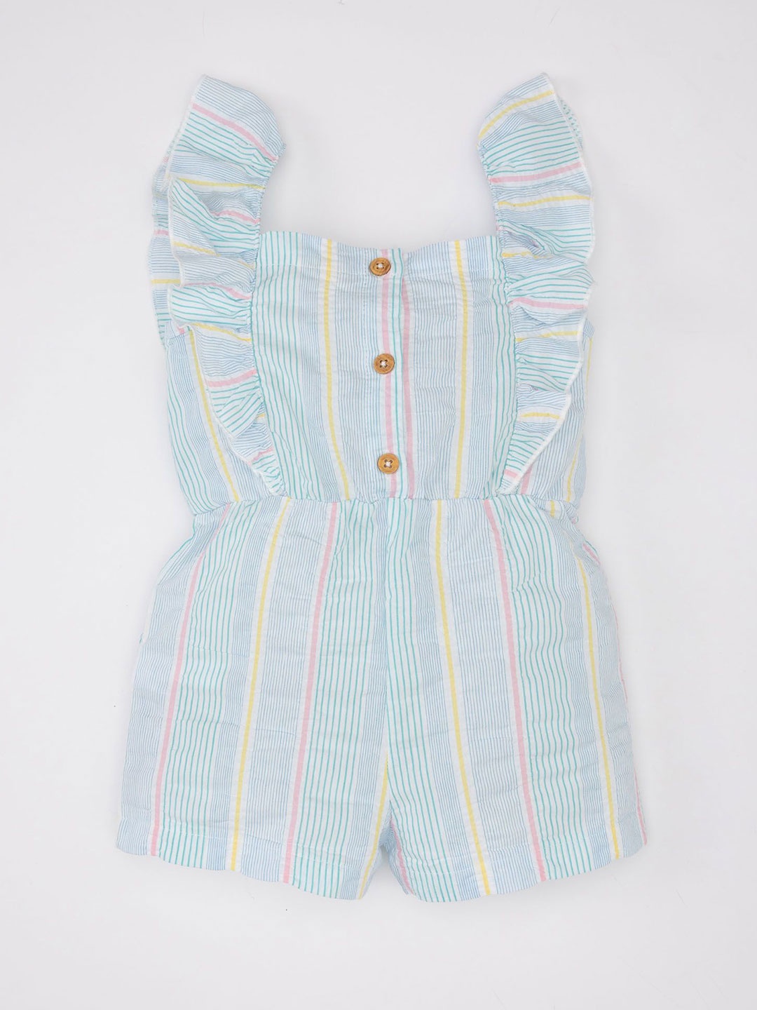 

DeFacto Girls Striped Square Neck Playsuit, Blue