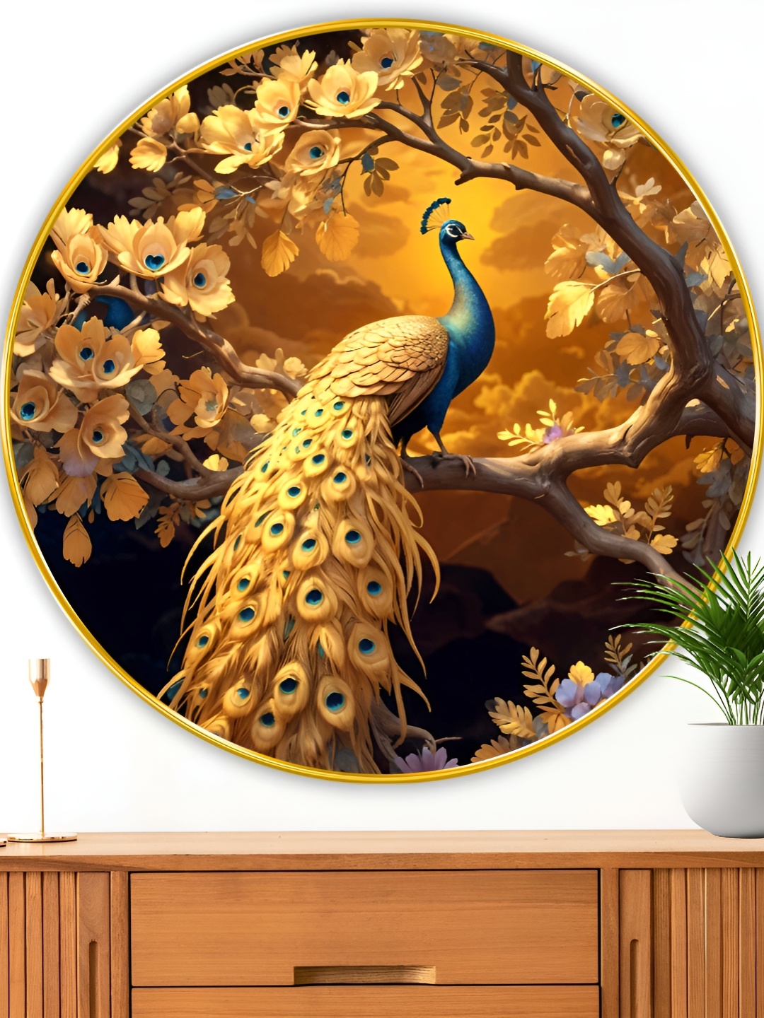 

Myntra Elegant Homes Brown & Yellow Peacock Birds And Animals Wooden Wall Art