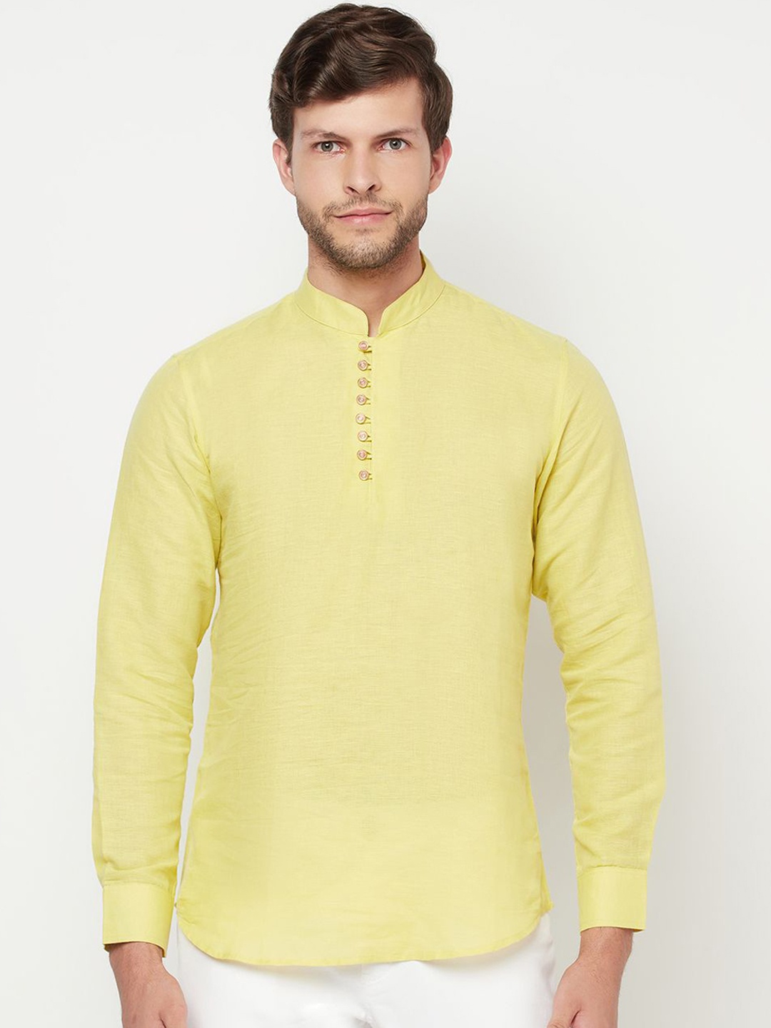 

Moda Rapido Men Thread Work Kurta, Yellow